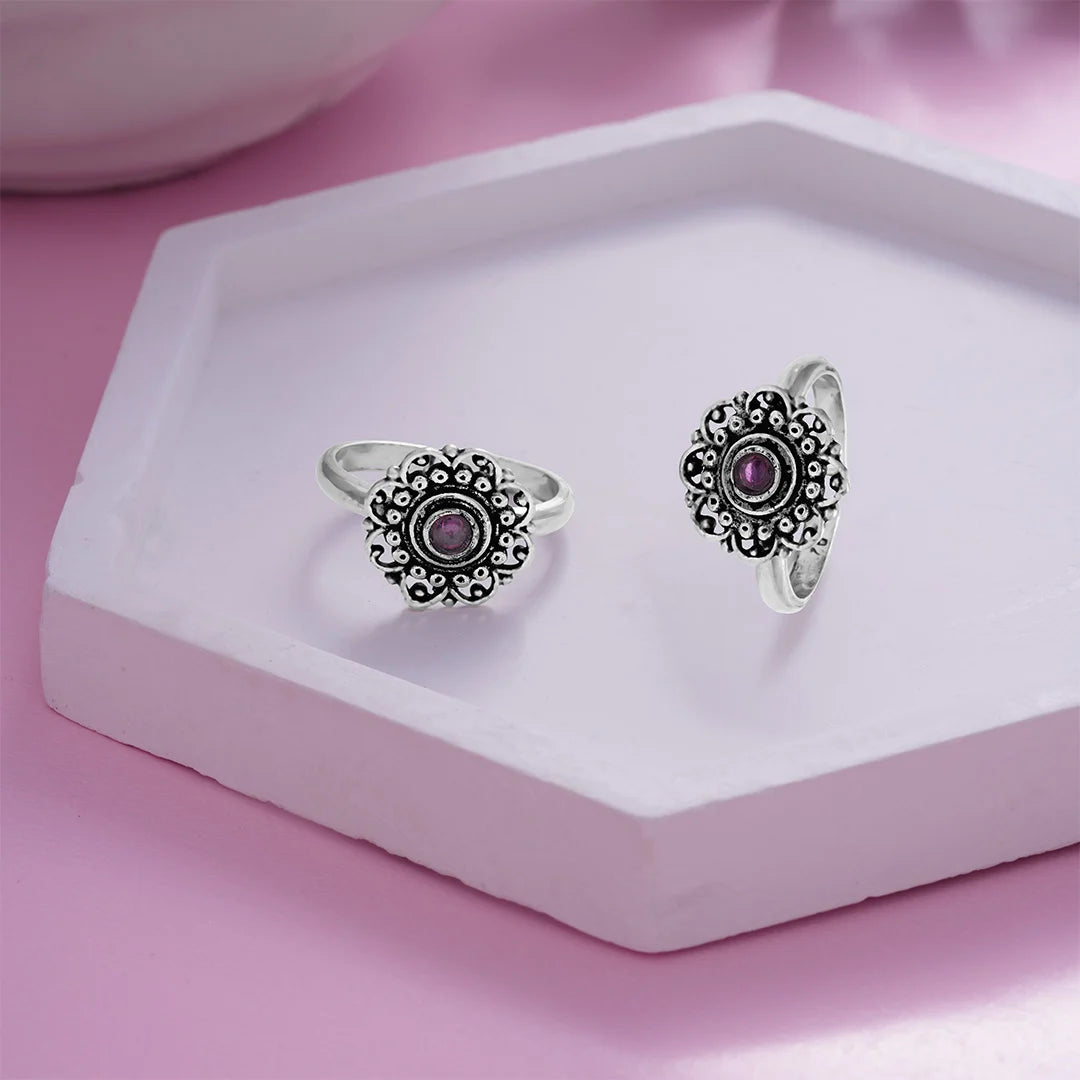 Sterling Silver Mandala Toe Ring Ishna