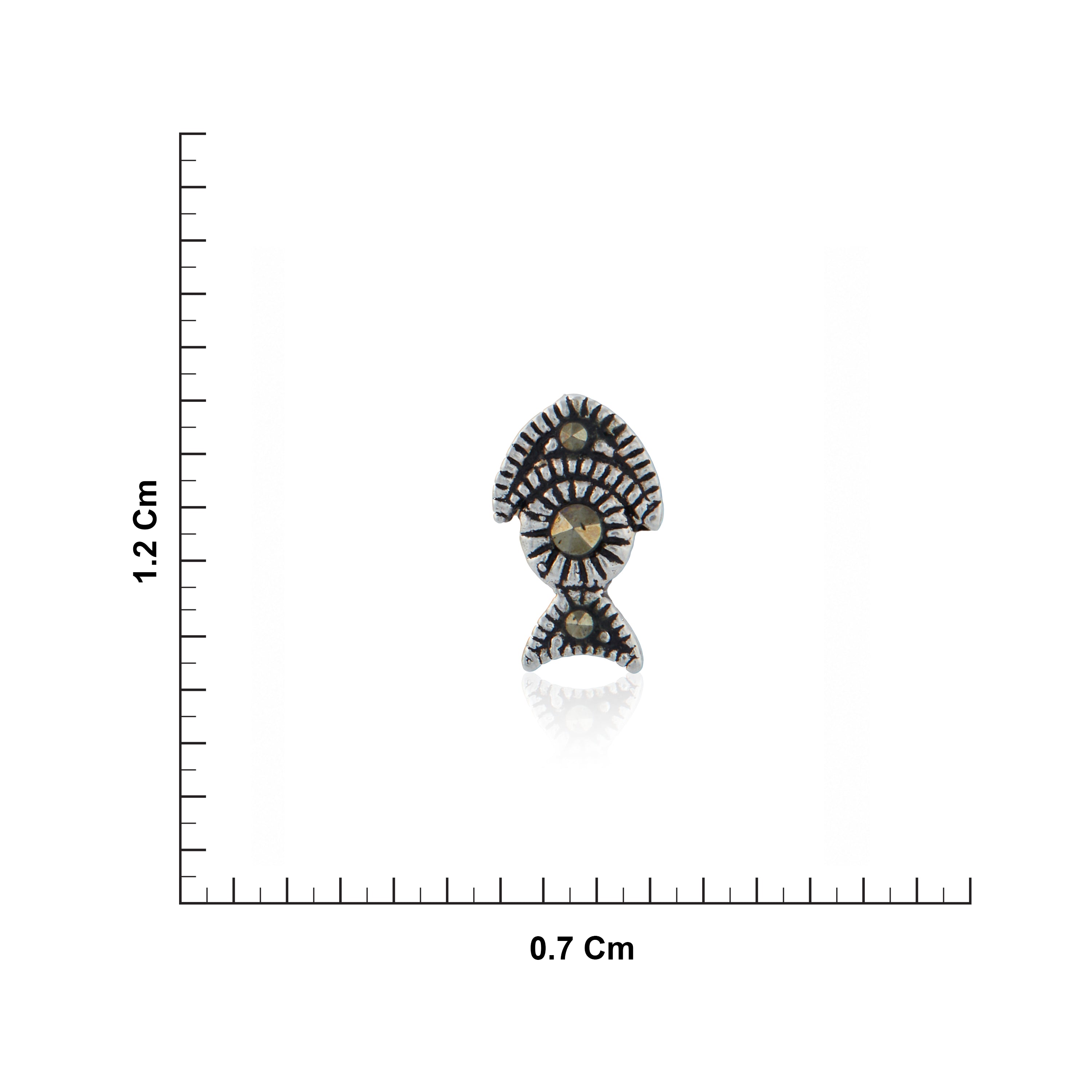 Sterling Silver Marcasite Fish Nose Pin Ishna