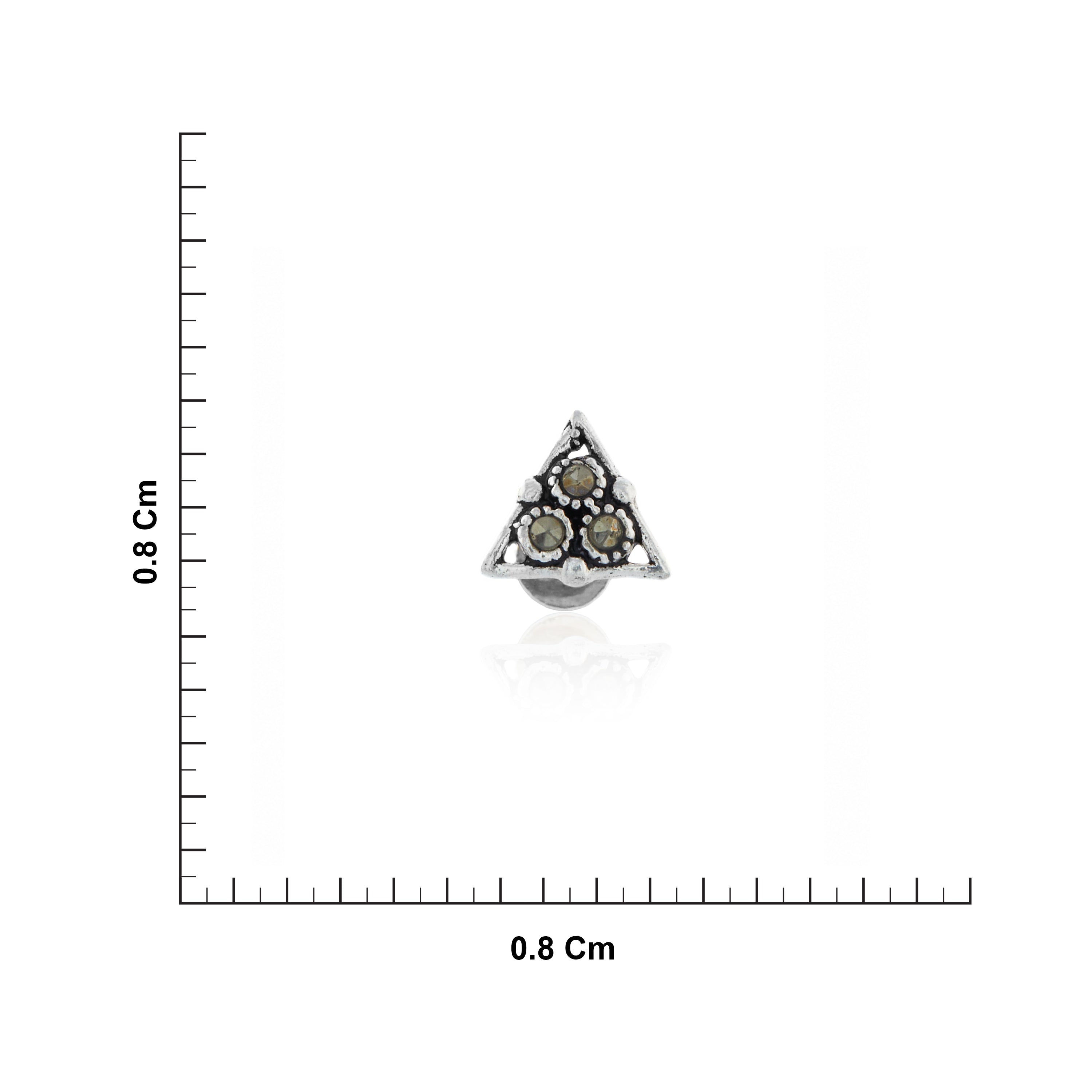 Sterling Silver Marcasite Triangle Nose Pin Ishna