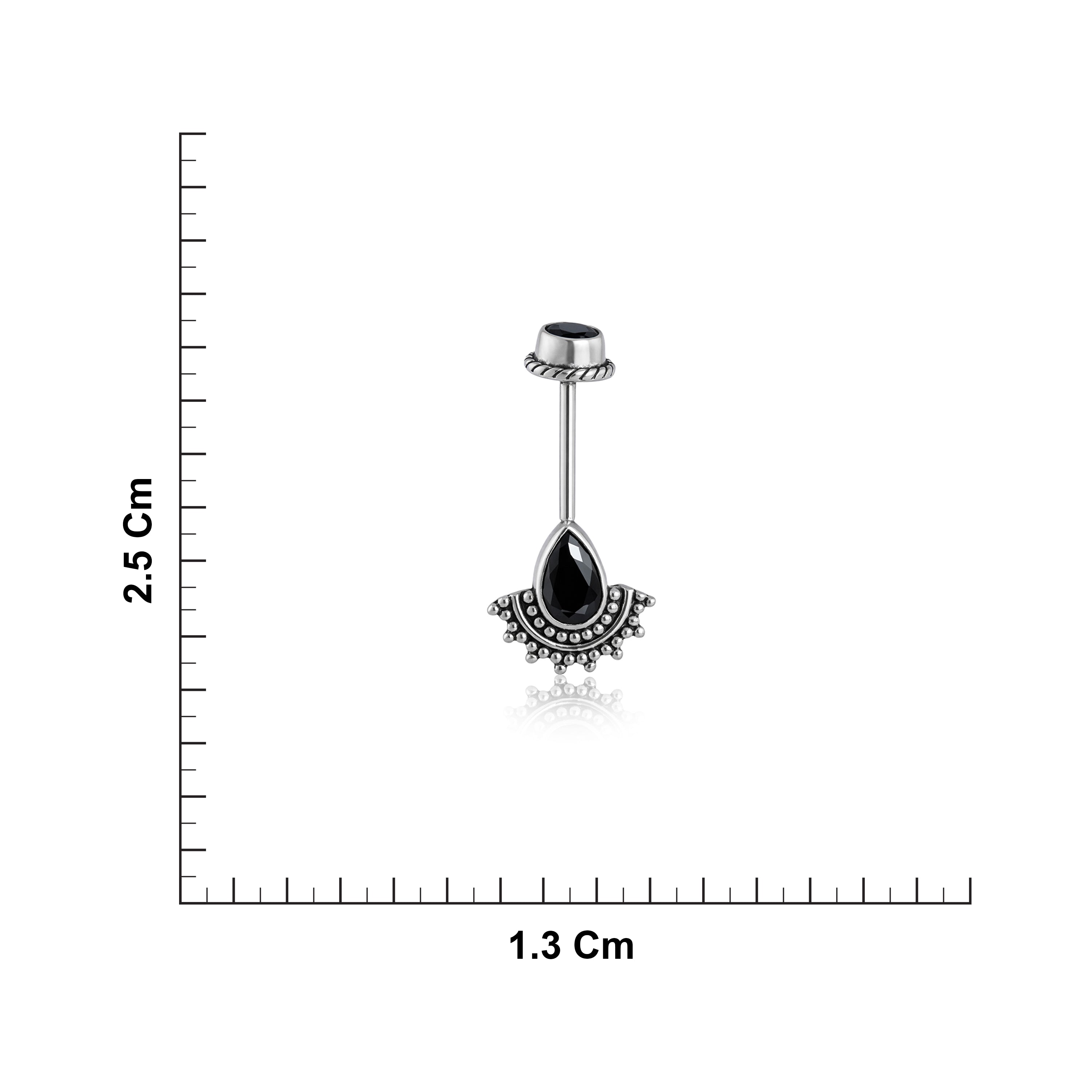 Sterling Silver Onyx Teardrop Koppu  Ishna