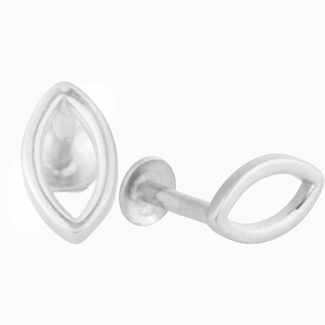 Sterling Silver Open Teardrop Stud Earrings Ishna