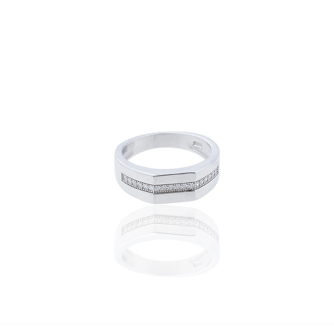 Sterling Silver Pave Ring Ishna