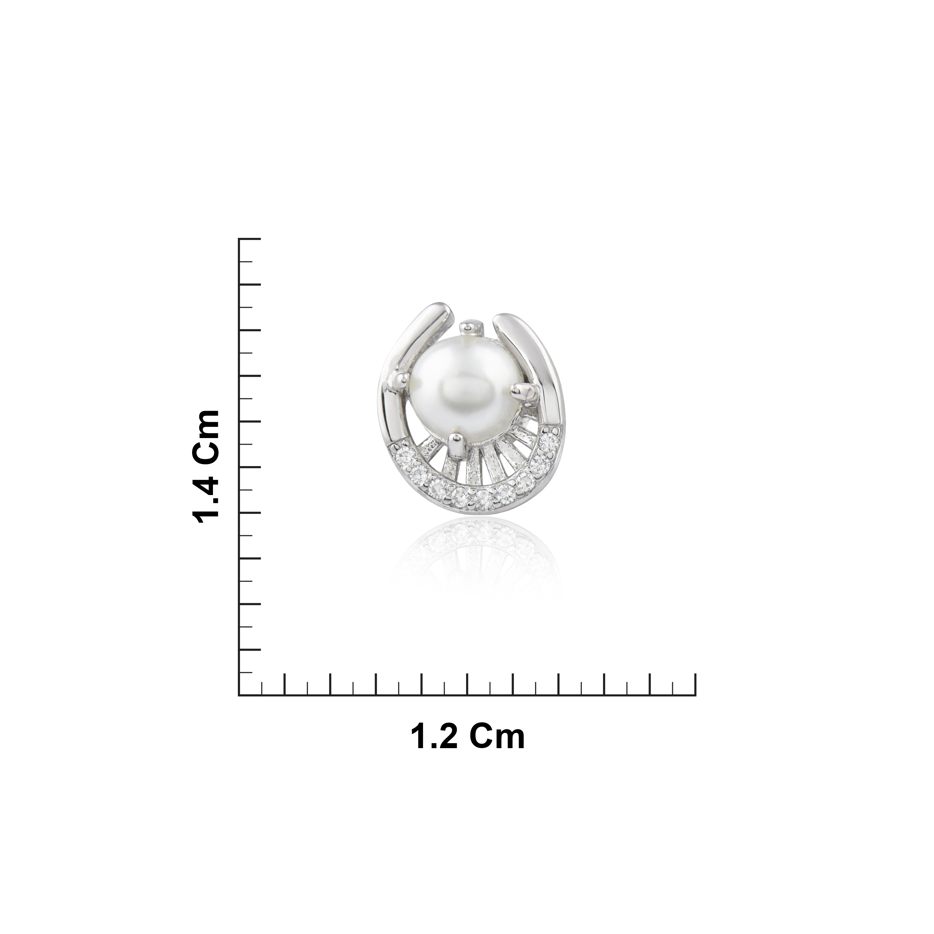 Sterling Silver Pearl Stud Earrings Ishna