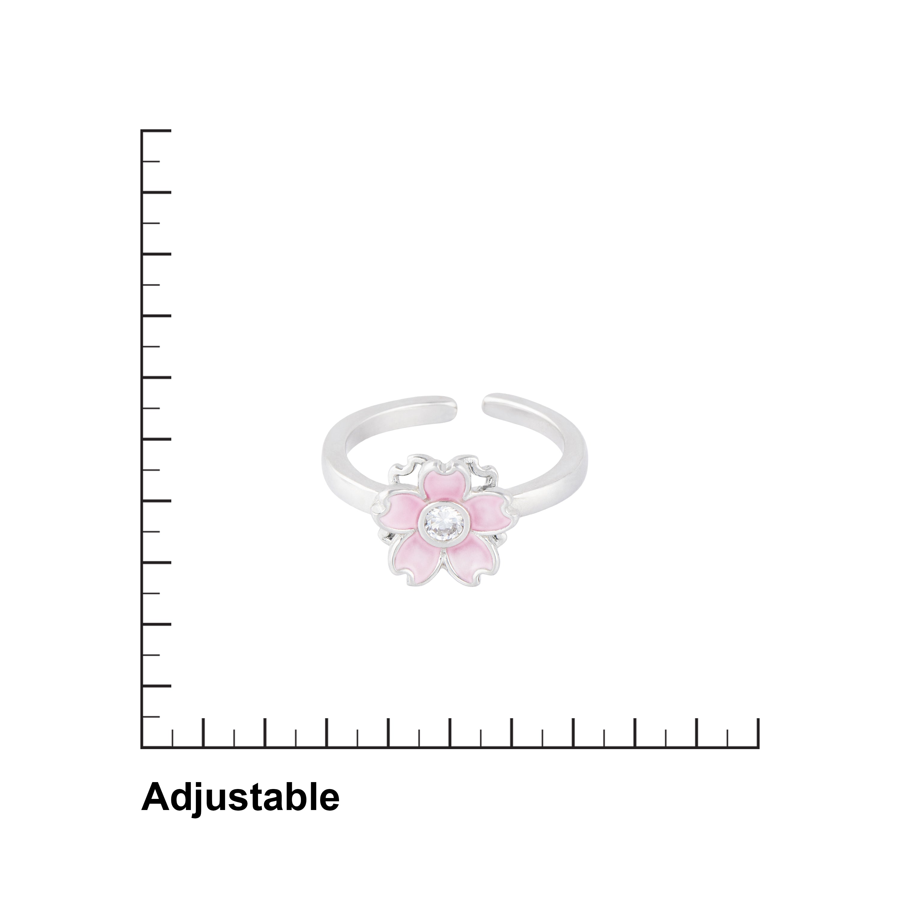 Sterling Silver Pink Flower Toe Ring Ishna