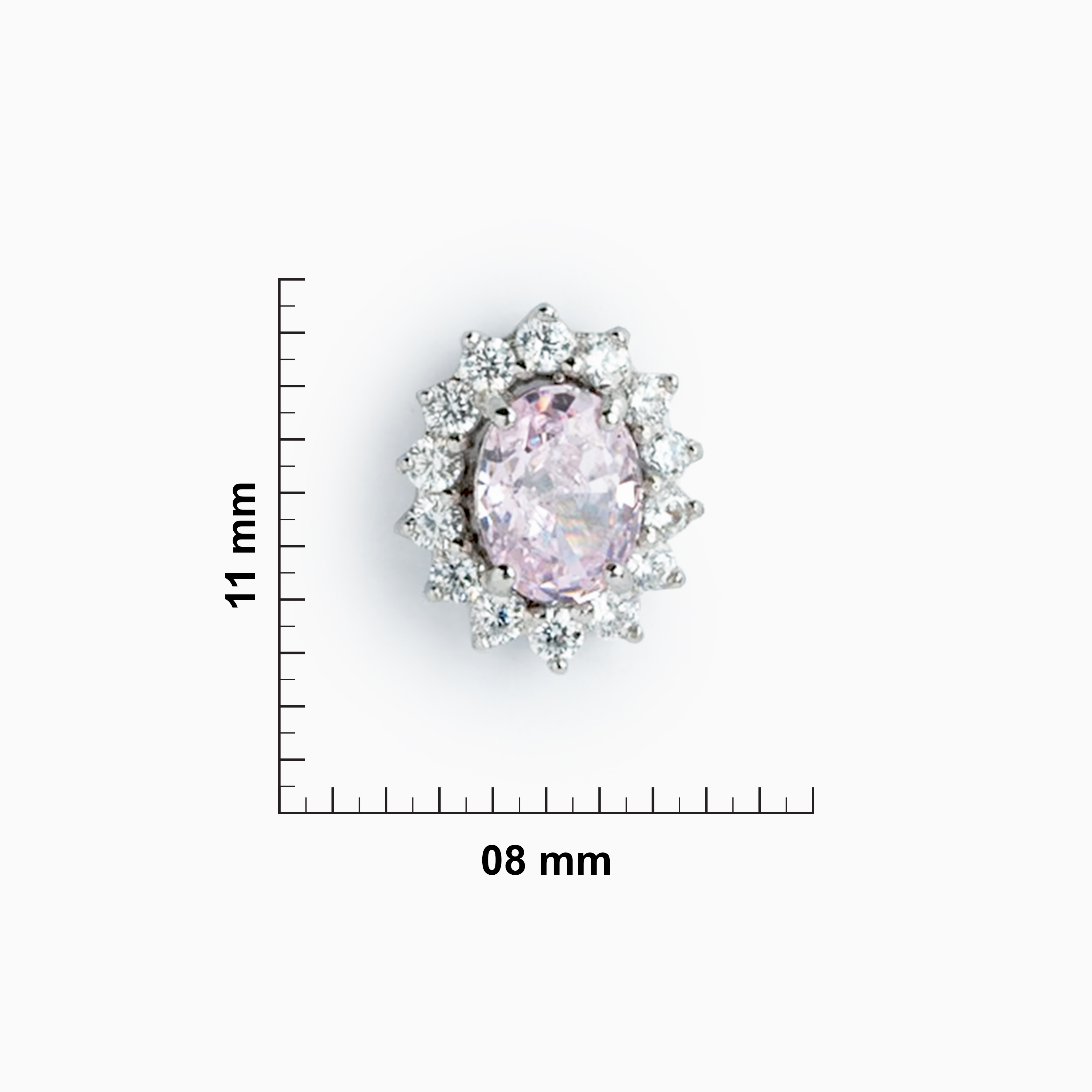 Sterling Silver Pink Sapphire Halo Stud Earrings Ishna