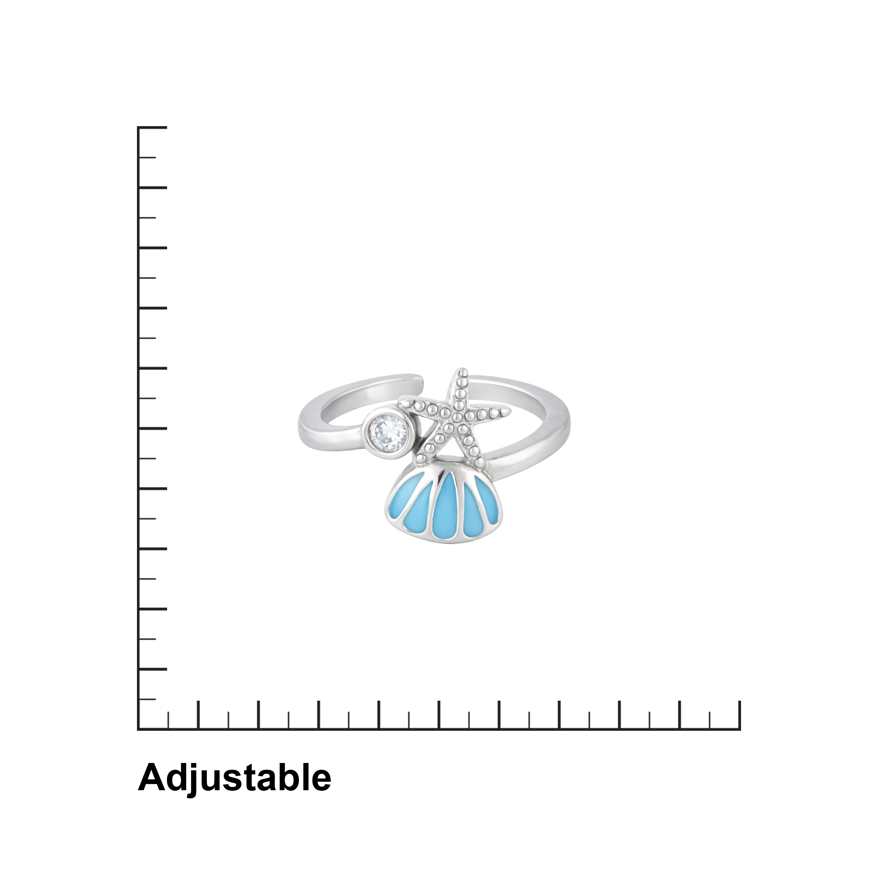 Sterling Silver Shell Star Toe Ring Ishna