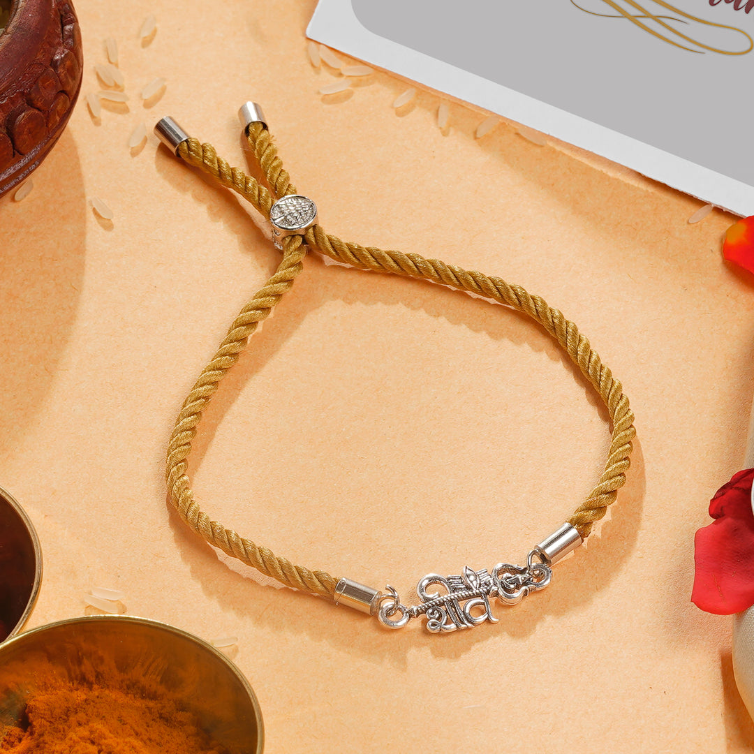 Sterling Silver Shiva Script Rakhi for Brother