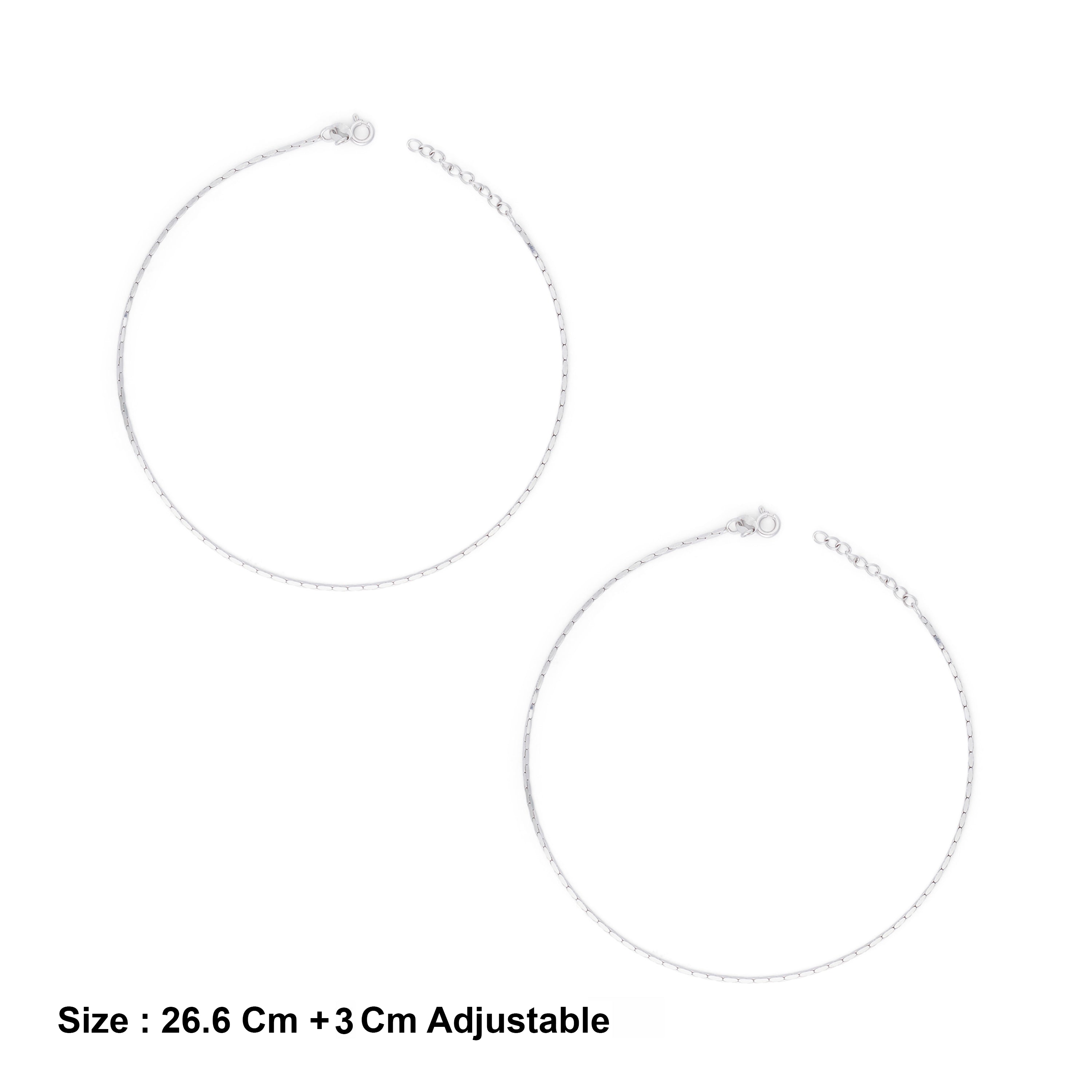 Sterling Silver Sleek Bar Anklet Ishna 