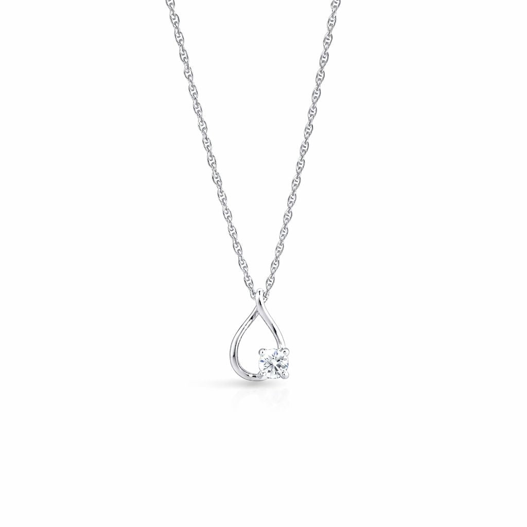 Sterling Silver Teardrop CZ Pendant Chain Ishna