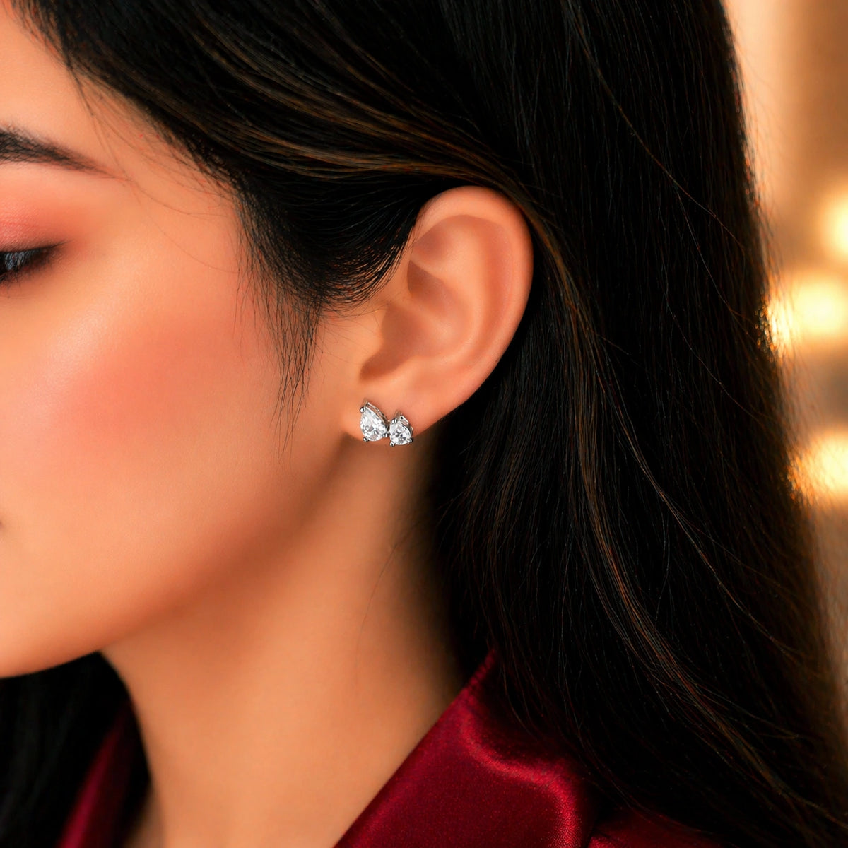 Sterling Silver Teardrop Silver Stud Earrings Ishna