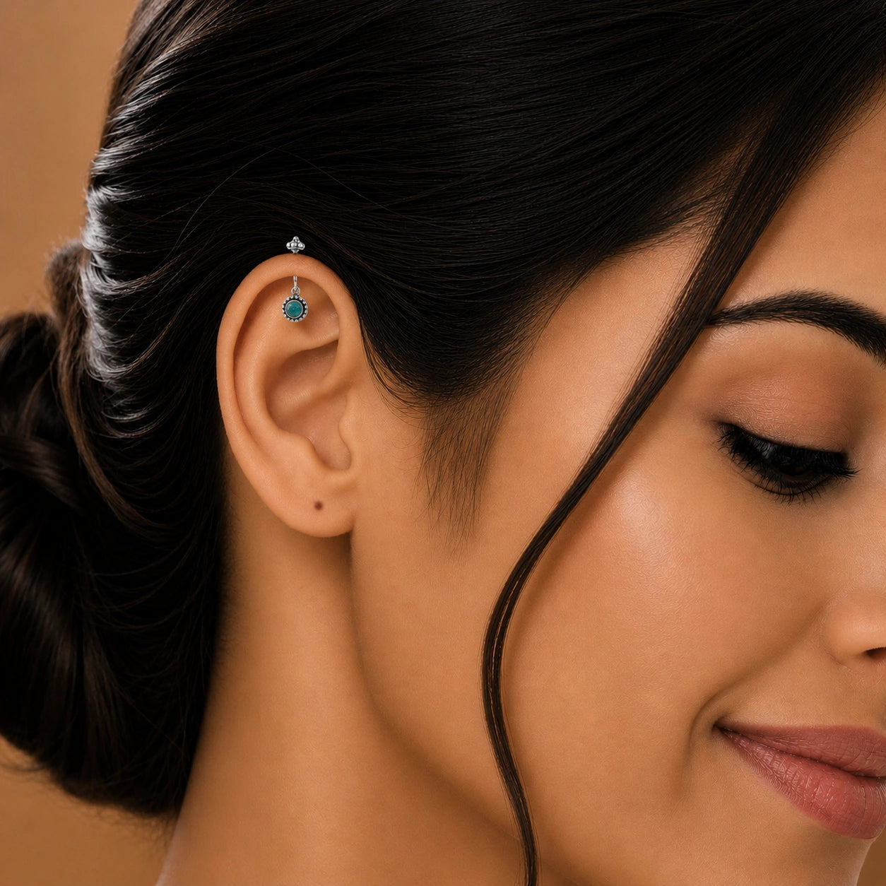 Sterling Silver Turquoise Koppu Earrings Ishna