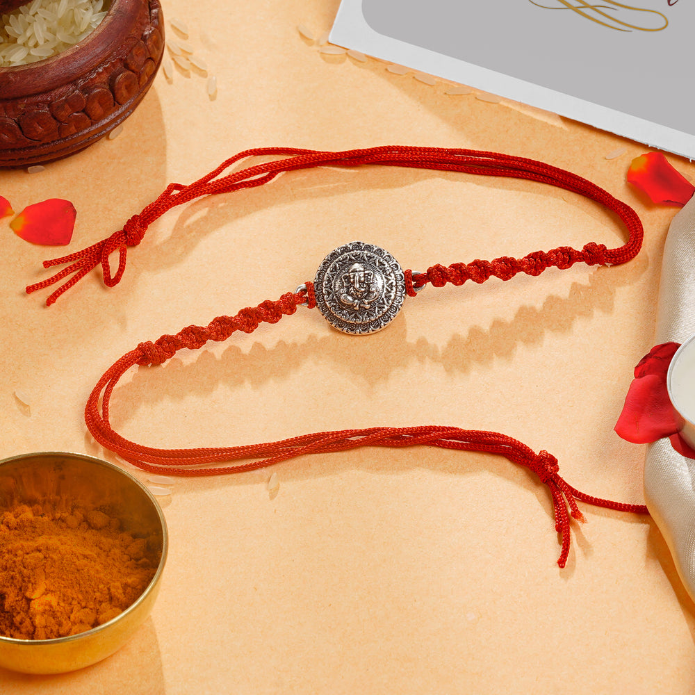 Sterling Silver Vinayaka Rakhi for Brother