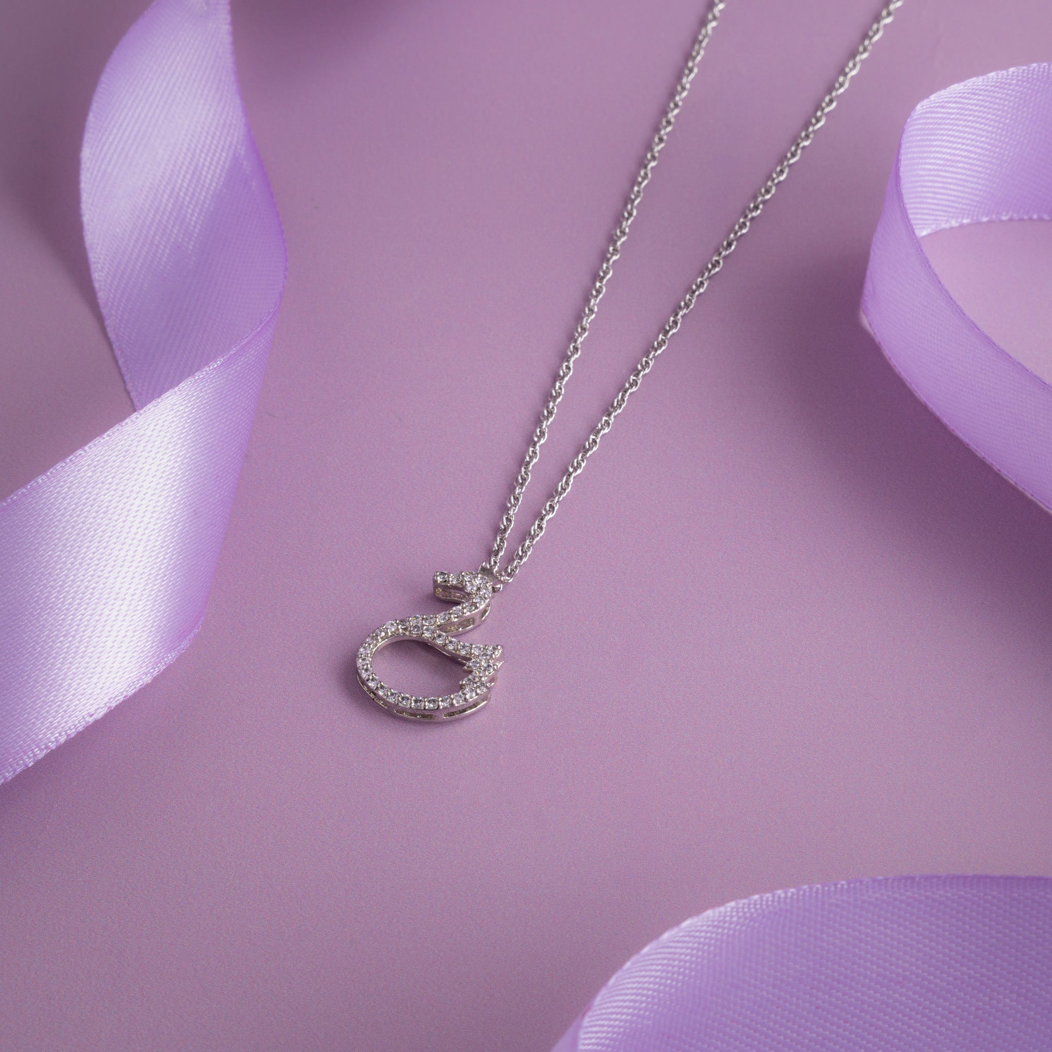 Sterling Silver swan pendant chain