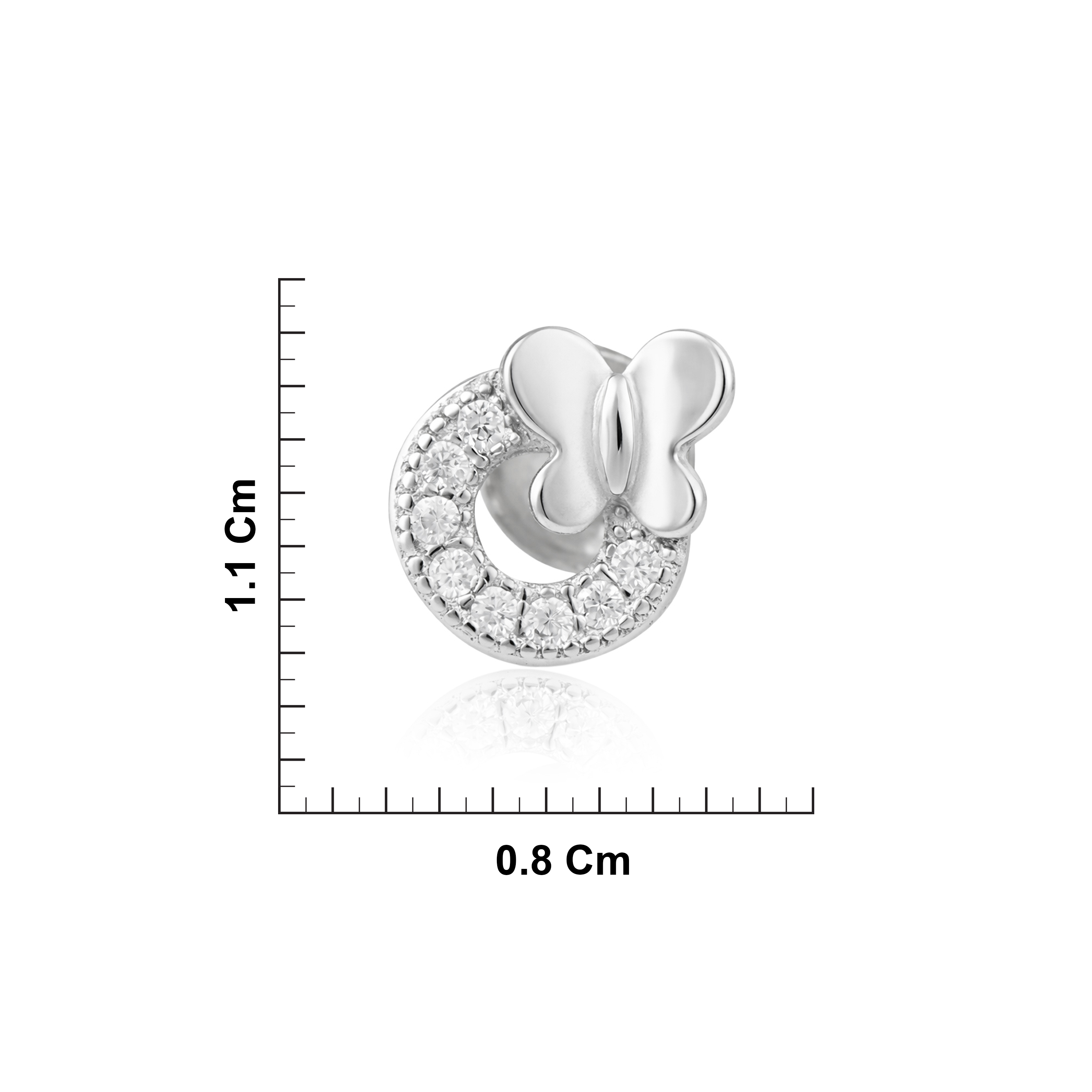 Sterling silver Butterfly Circle Stud Earrings Ishna