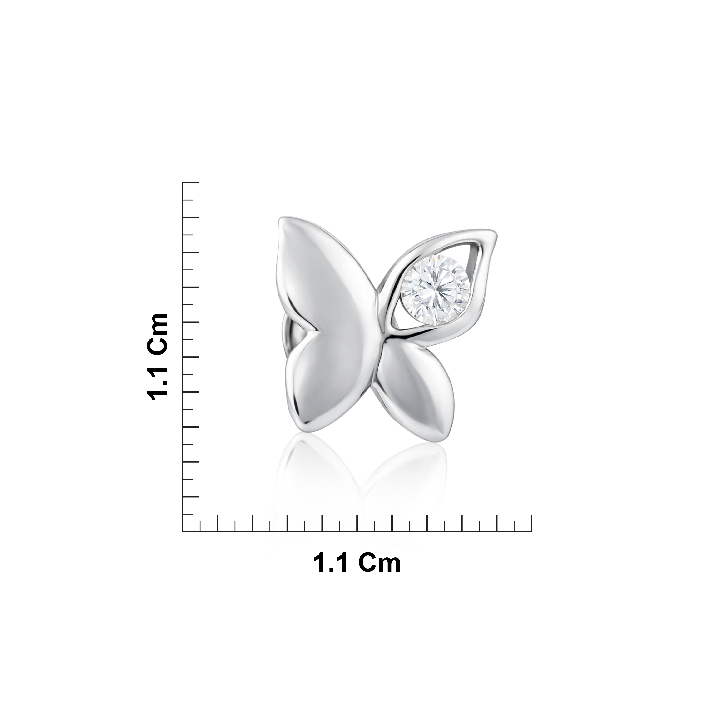 Sterling silver CZ Butterfly Stud Ishna