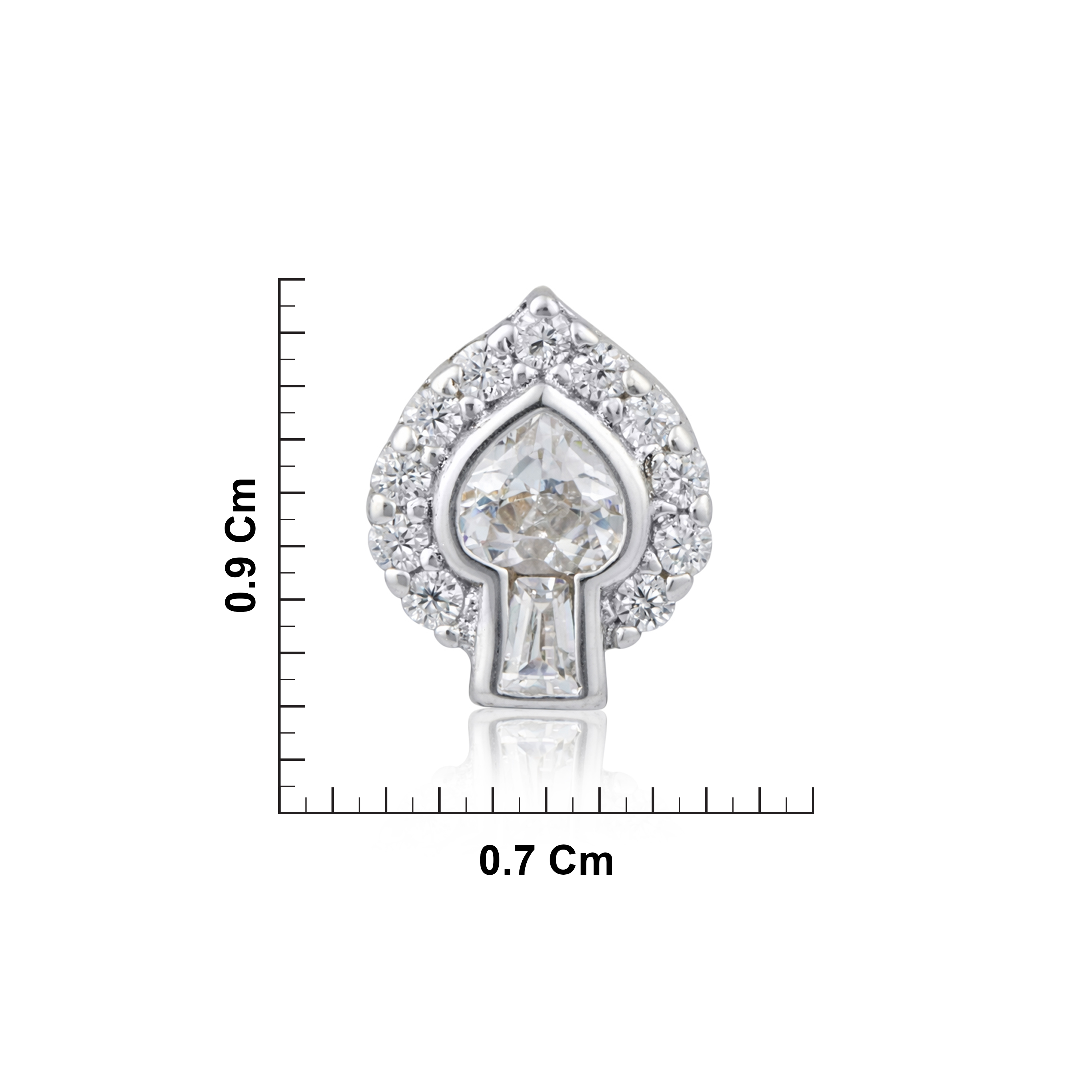 Sterling silver CZ Heart Earrings Ishna
