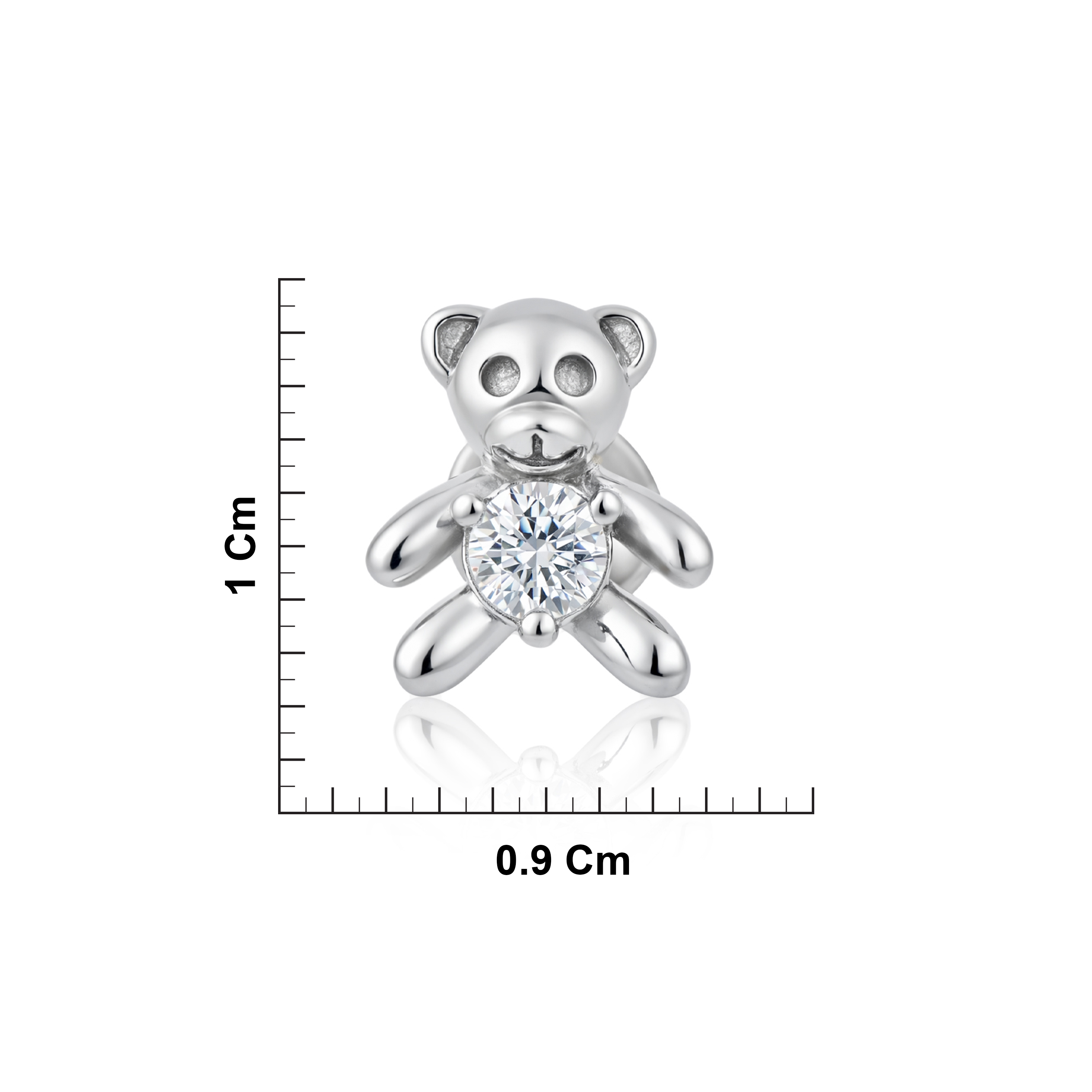 Sterling silver CZ Teddy Bear Earrings Ishna