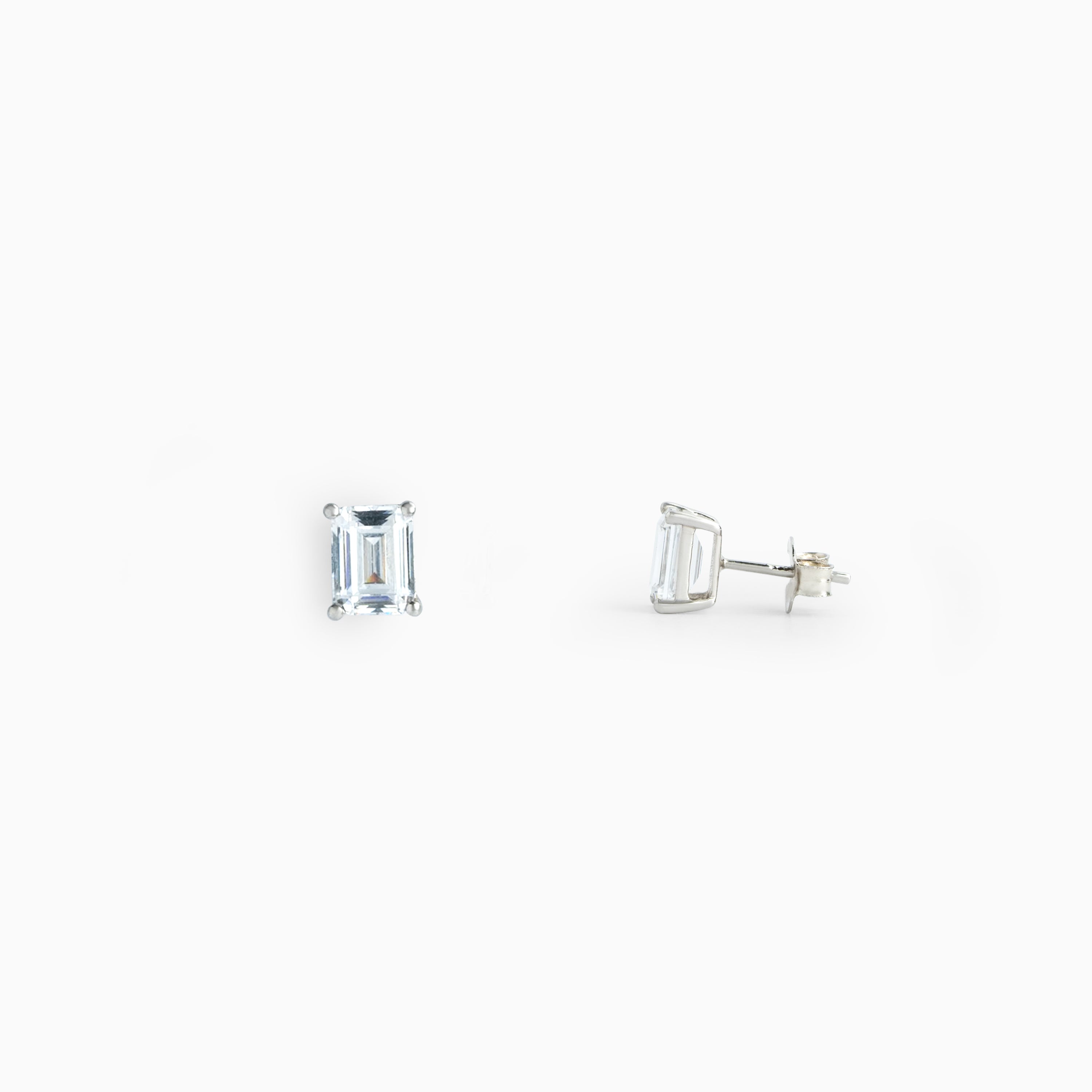Sterling silver CZ stone stud earrings Ishna