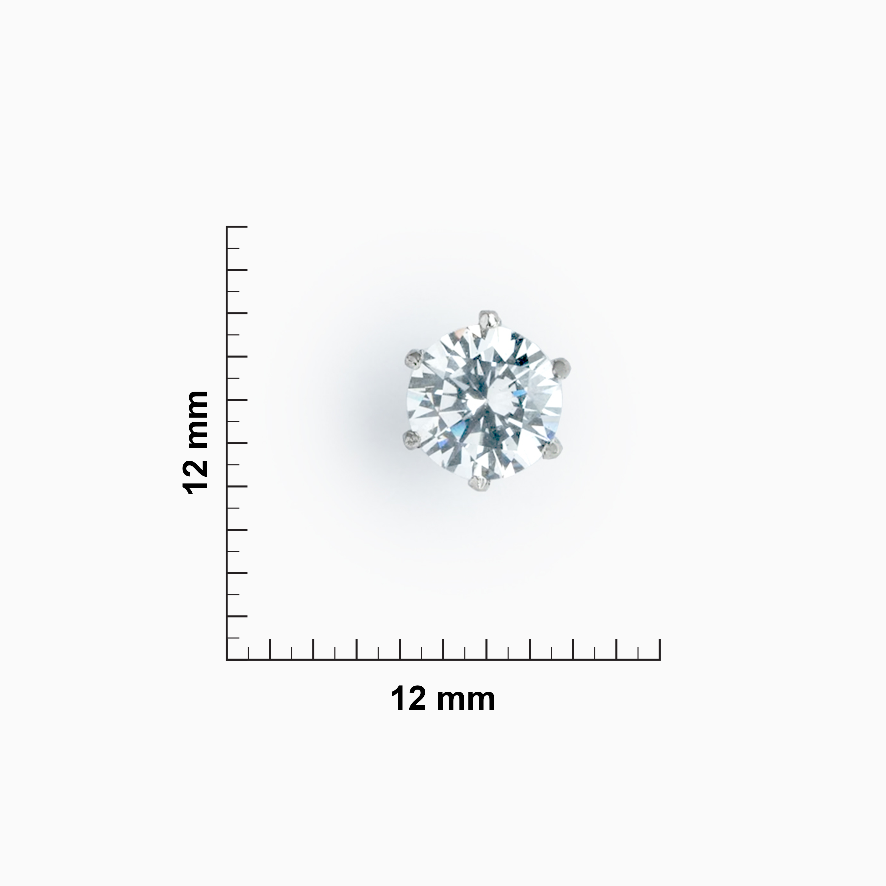 Sterling silver Classic Round Solitaire Stud Ishna