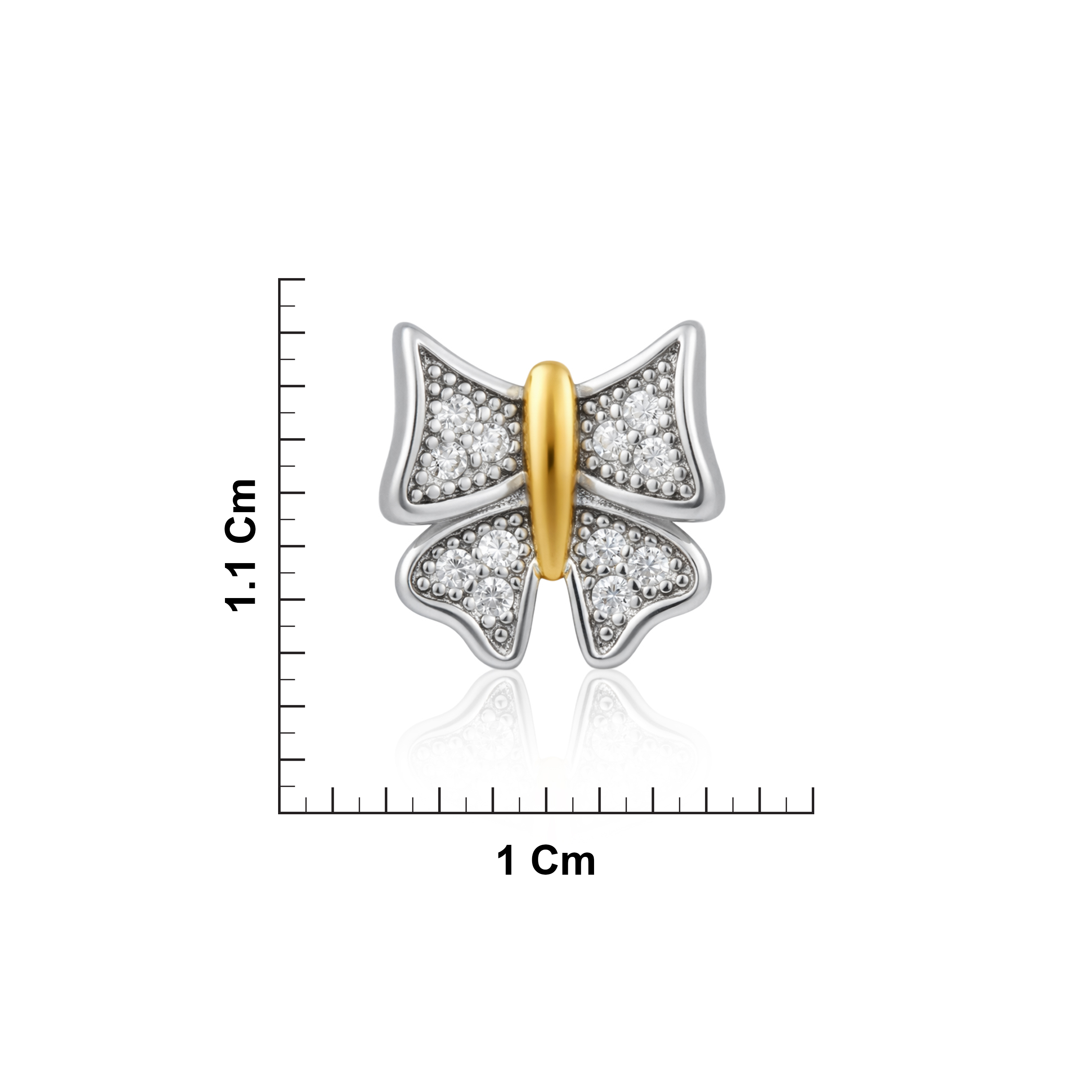 Sterling silver Dual Tone Butterfly Stud Earrings Ishna
