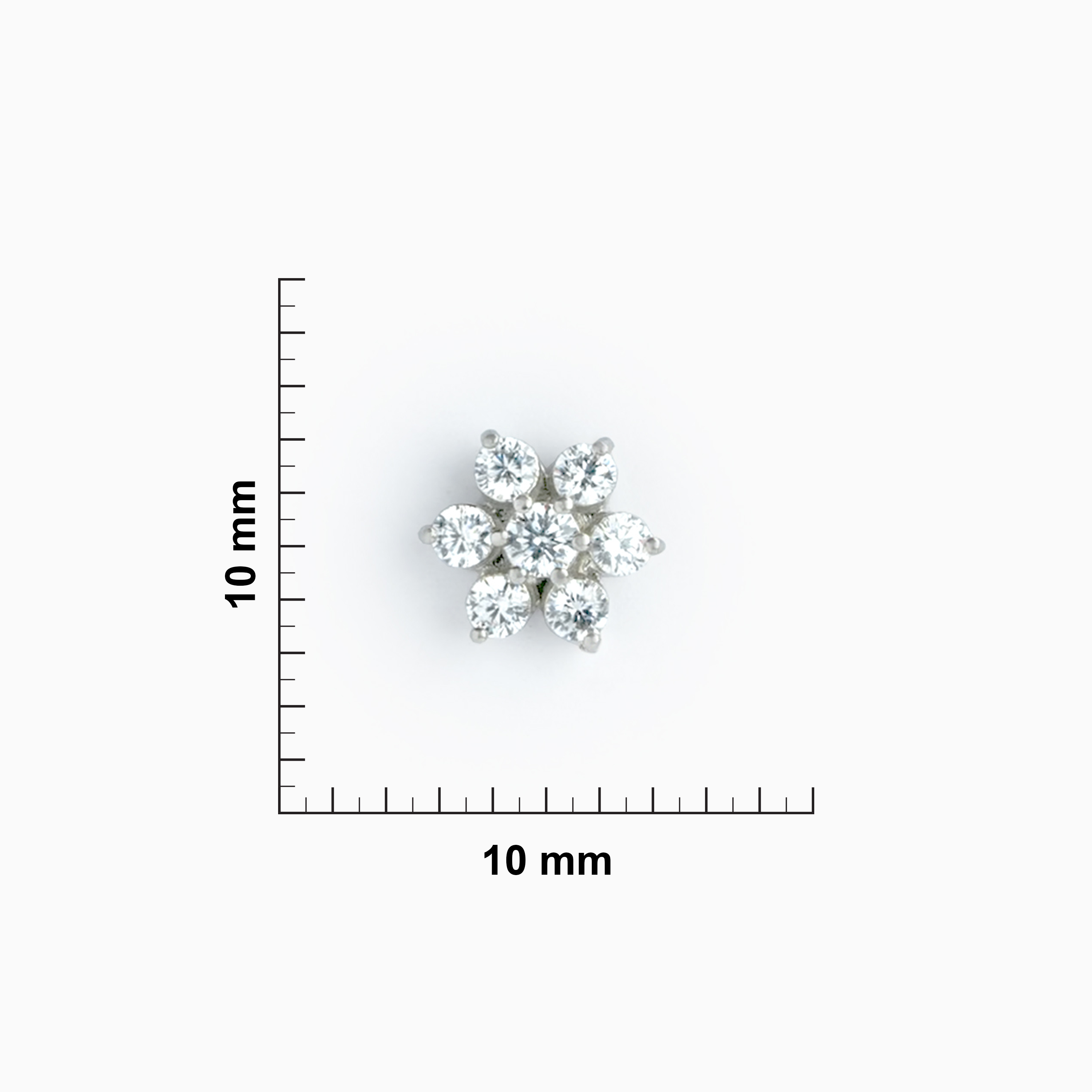 Sterling silver Floral Cluster Stud Earrings Ishna