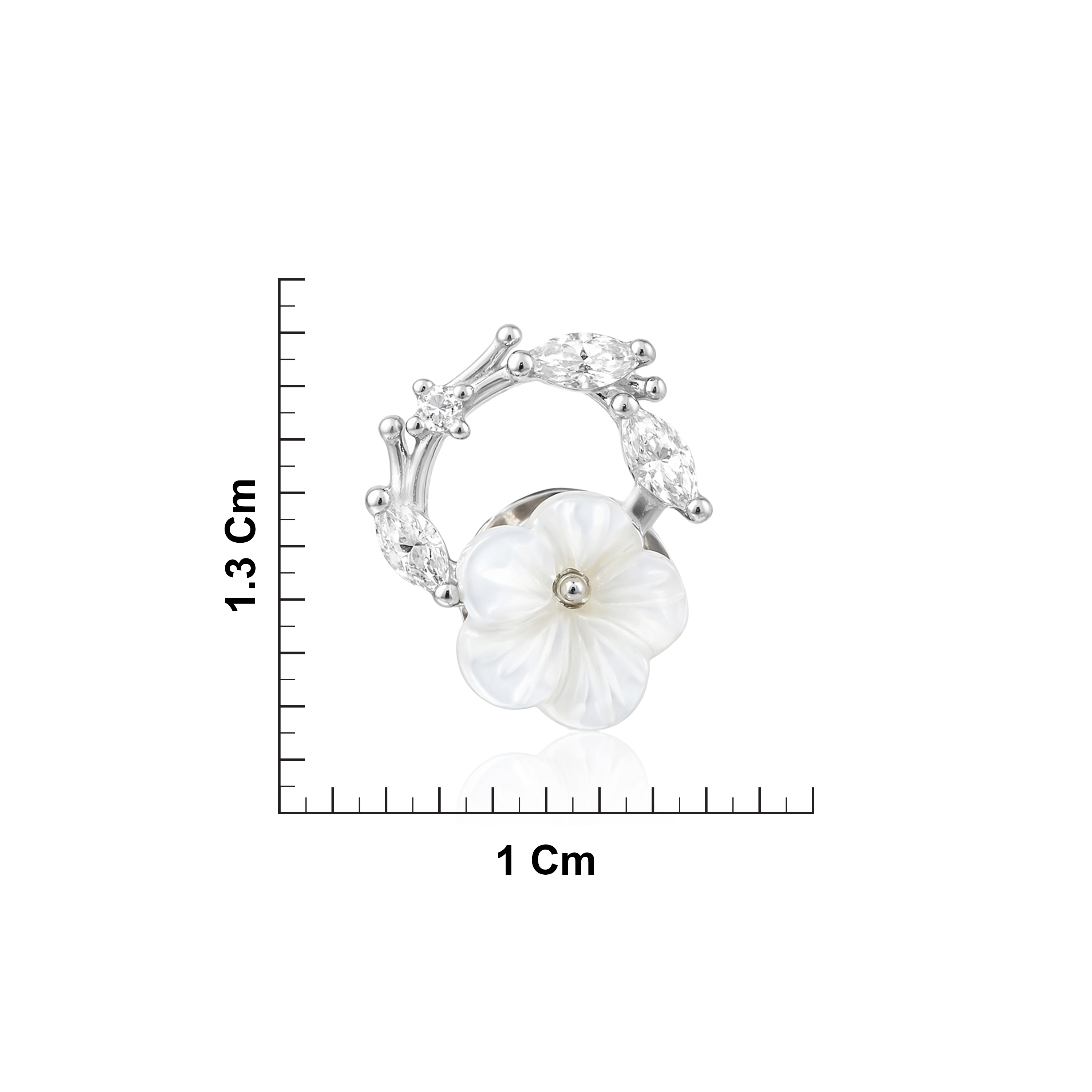 Sterling silver Flower Hoop Stud Earrings Ishna