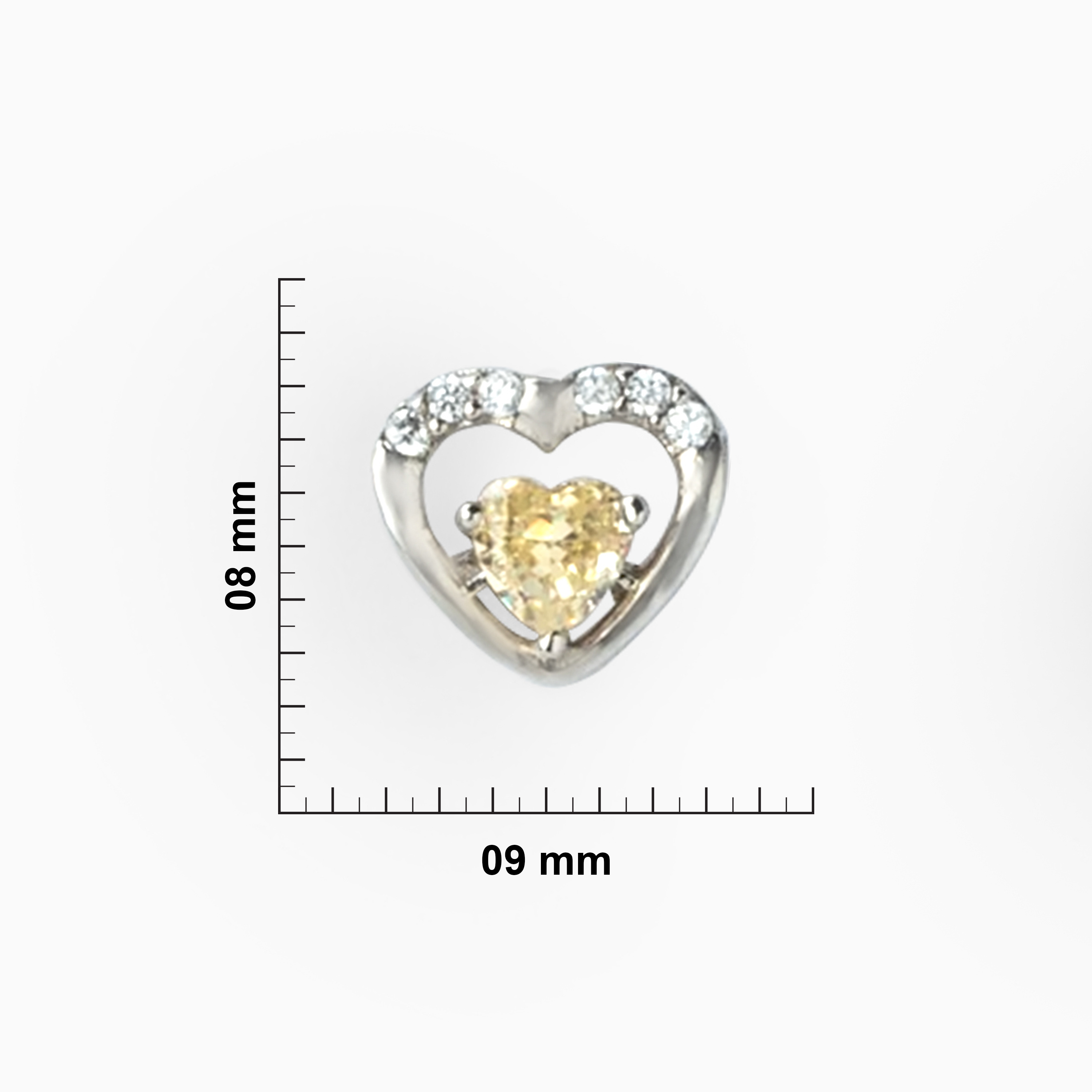 Sterling silver Yellow Heart Halo Stud Earrings Ishna