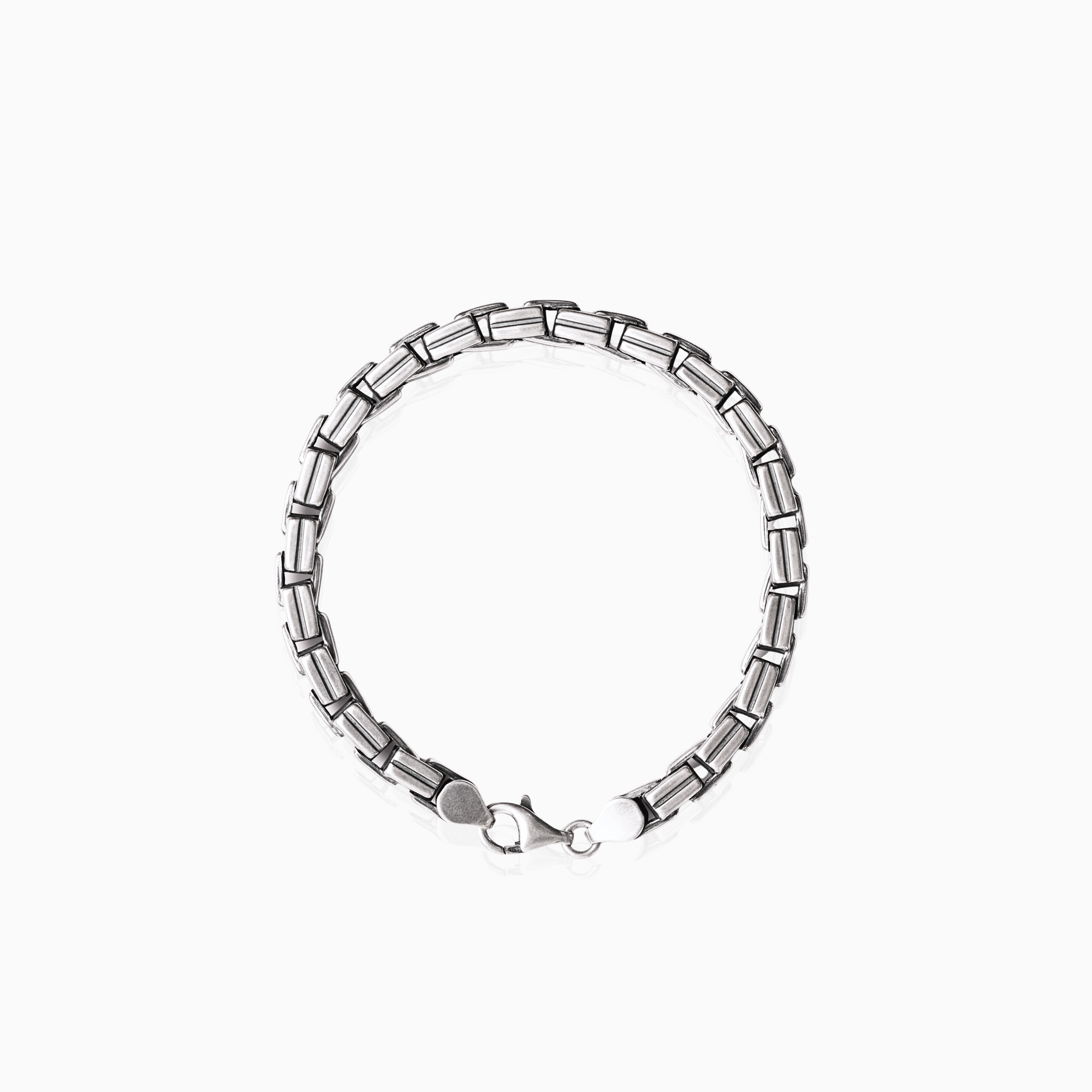 Sterling silver box link bracelet for men 