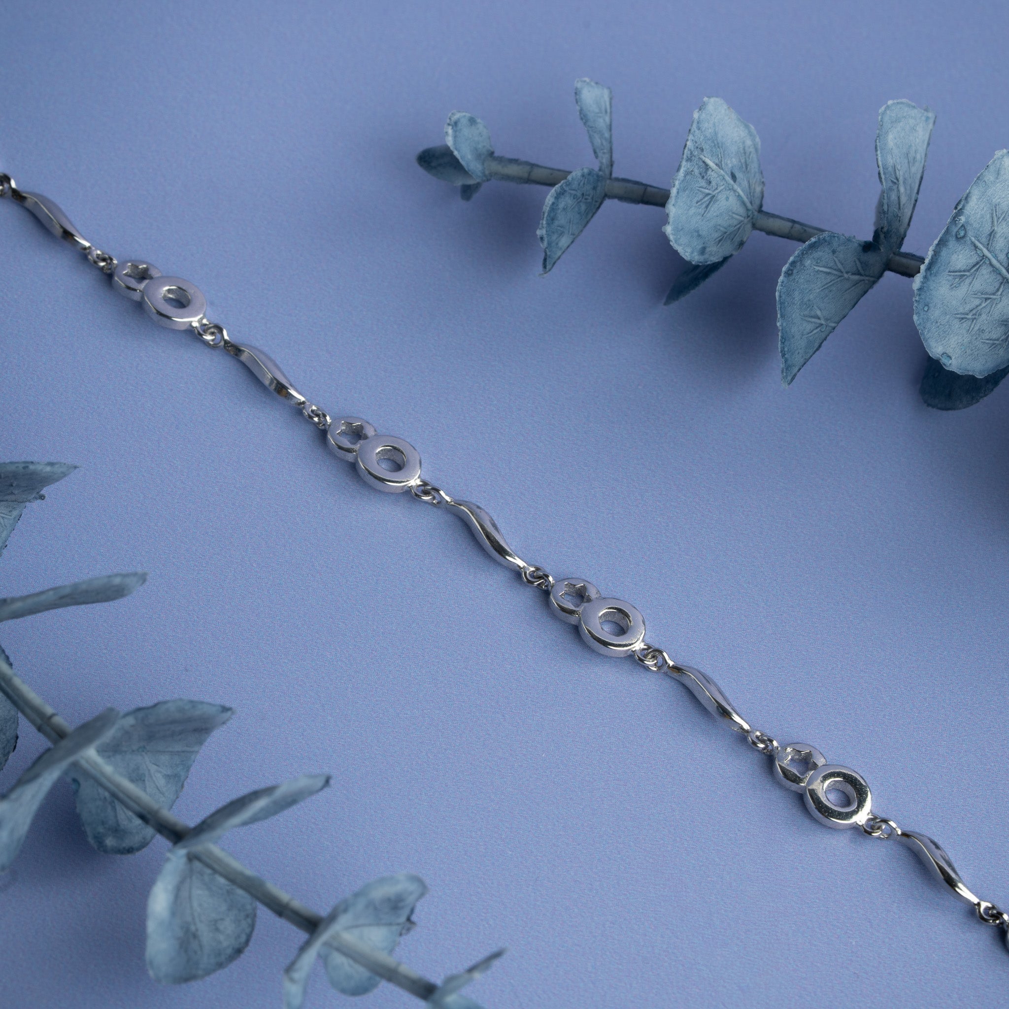 Sterling silver circular link bracelet