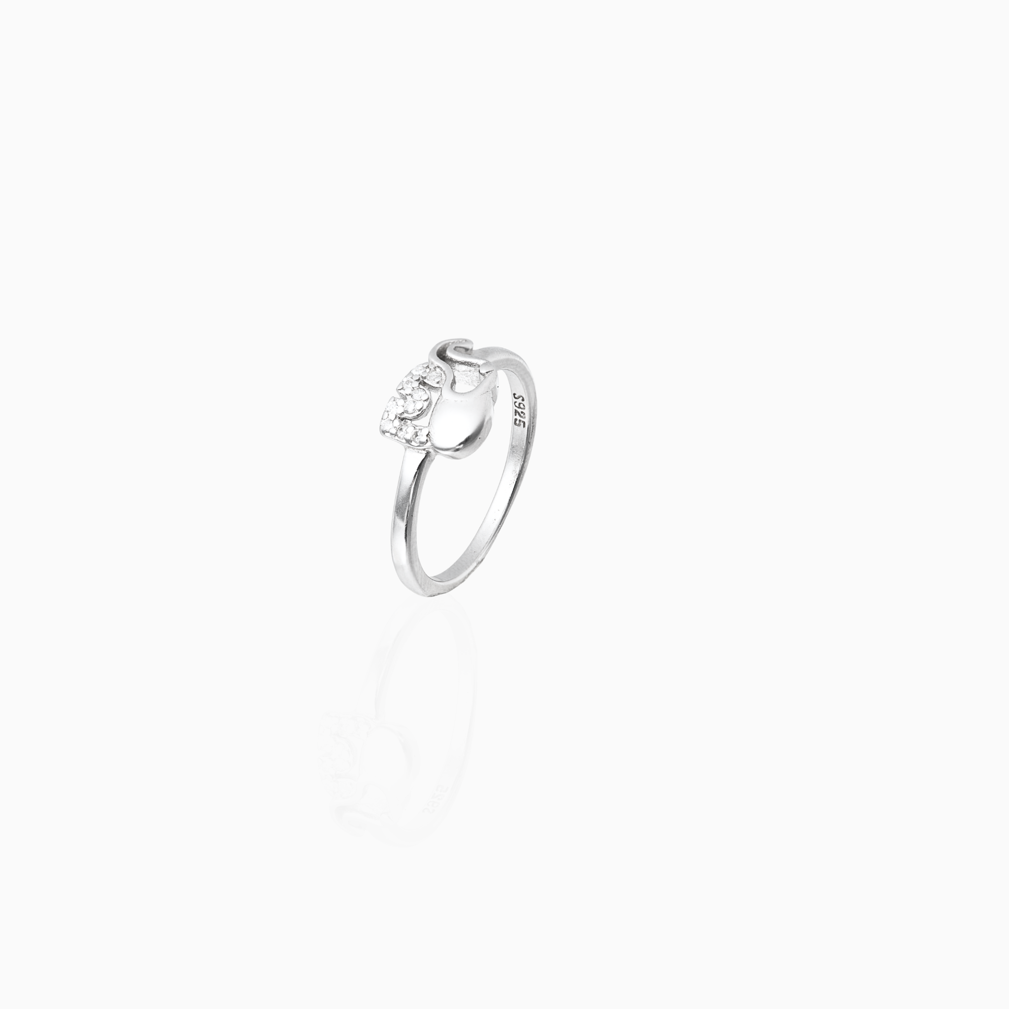 Sterling silver elephant ring with cubic zirconia
