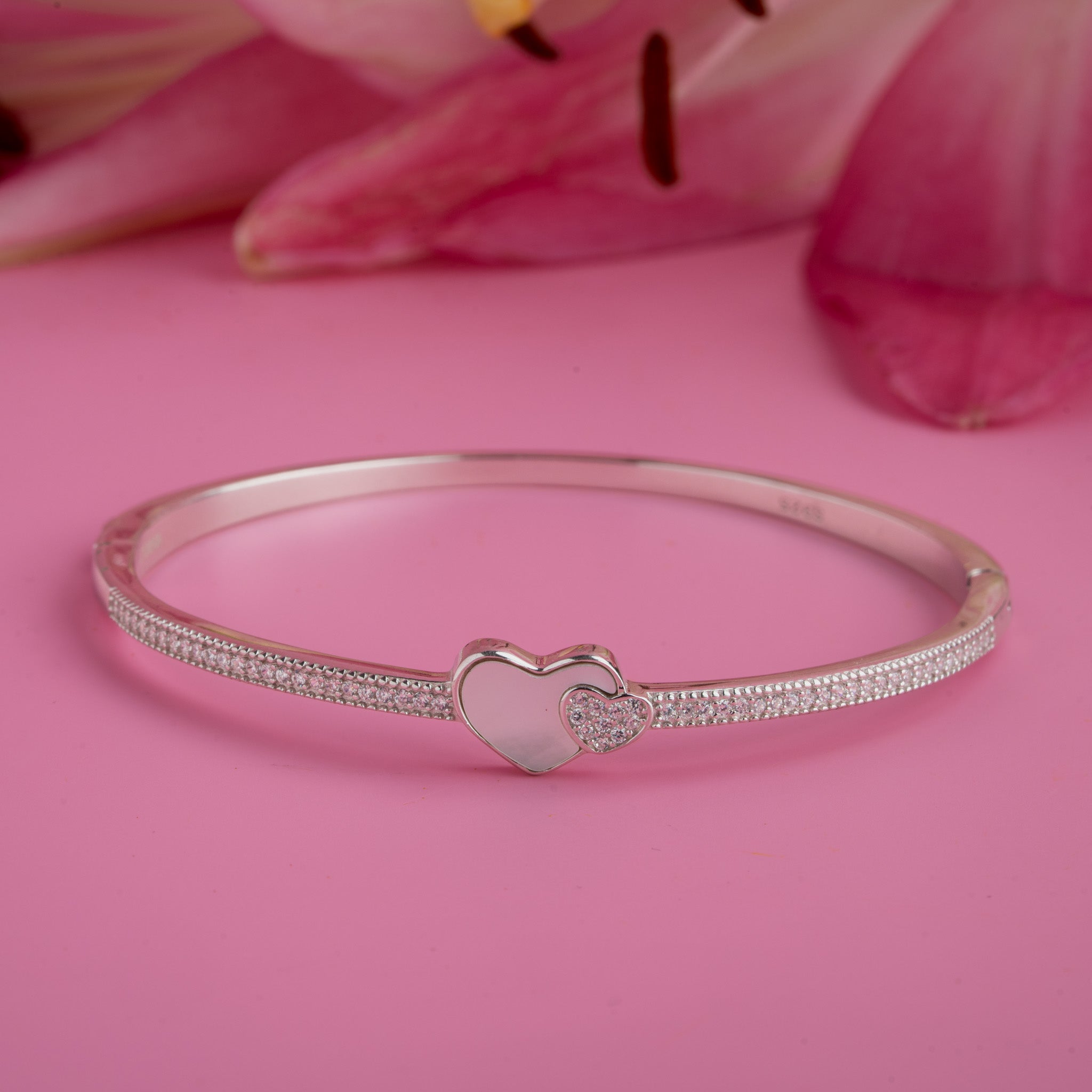 Sterling silver heart bracelet