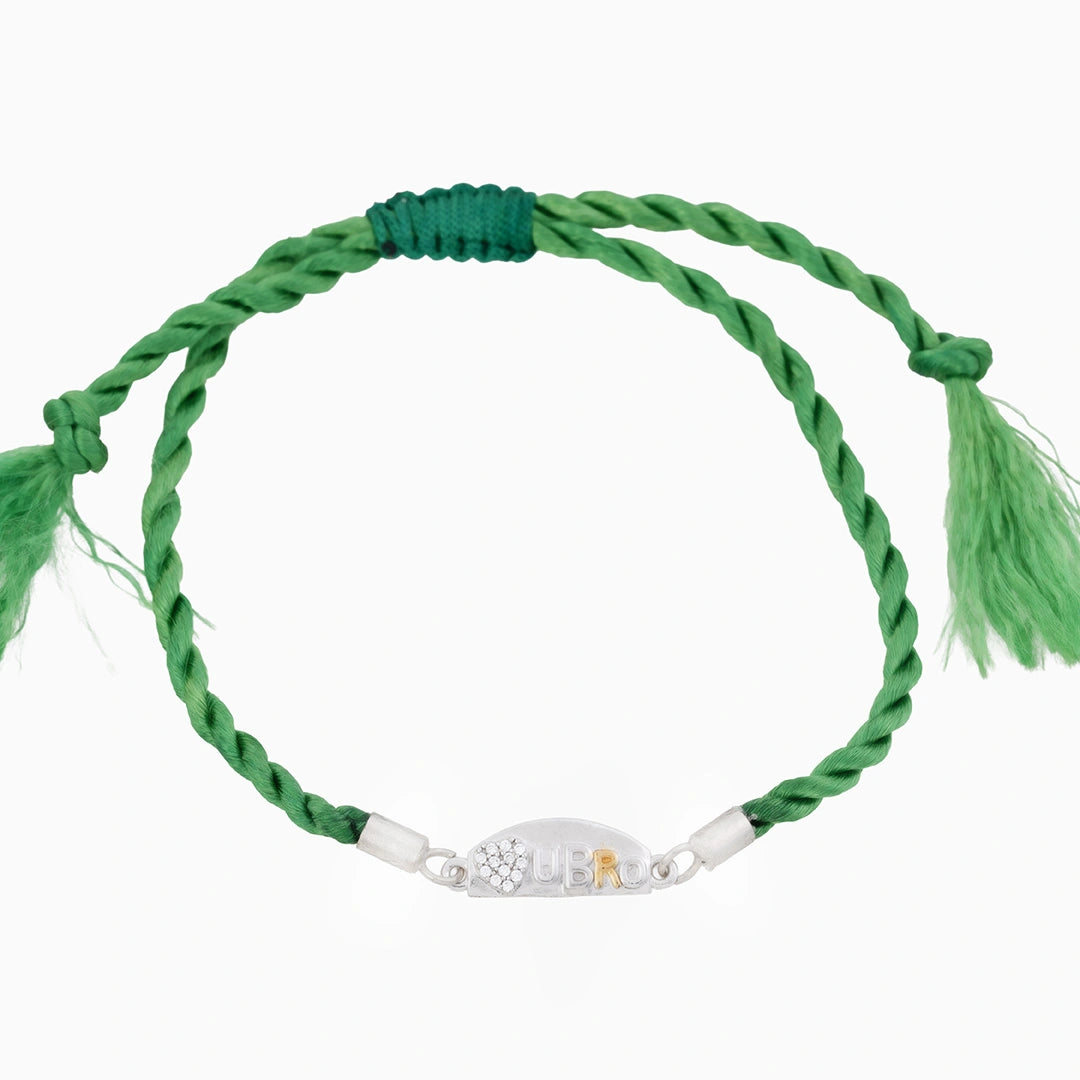 Sterling silver luv u bro rakhi Ishna