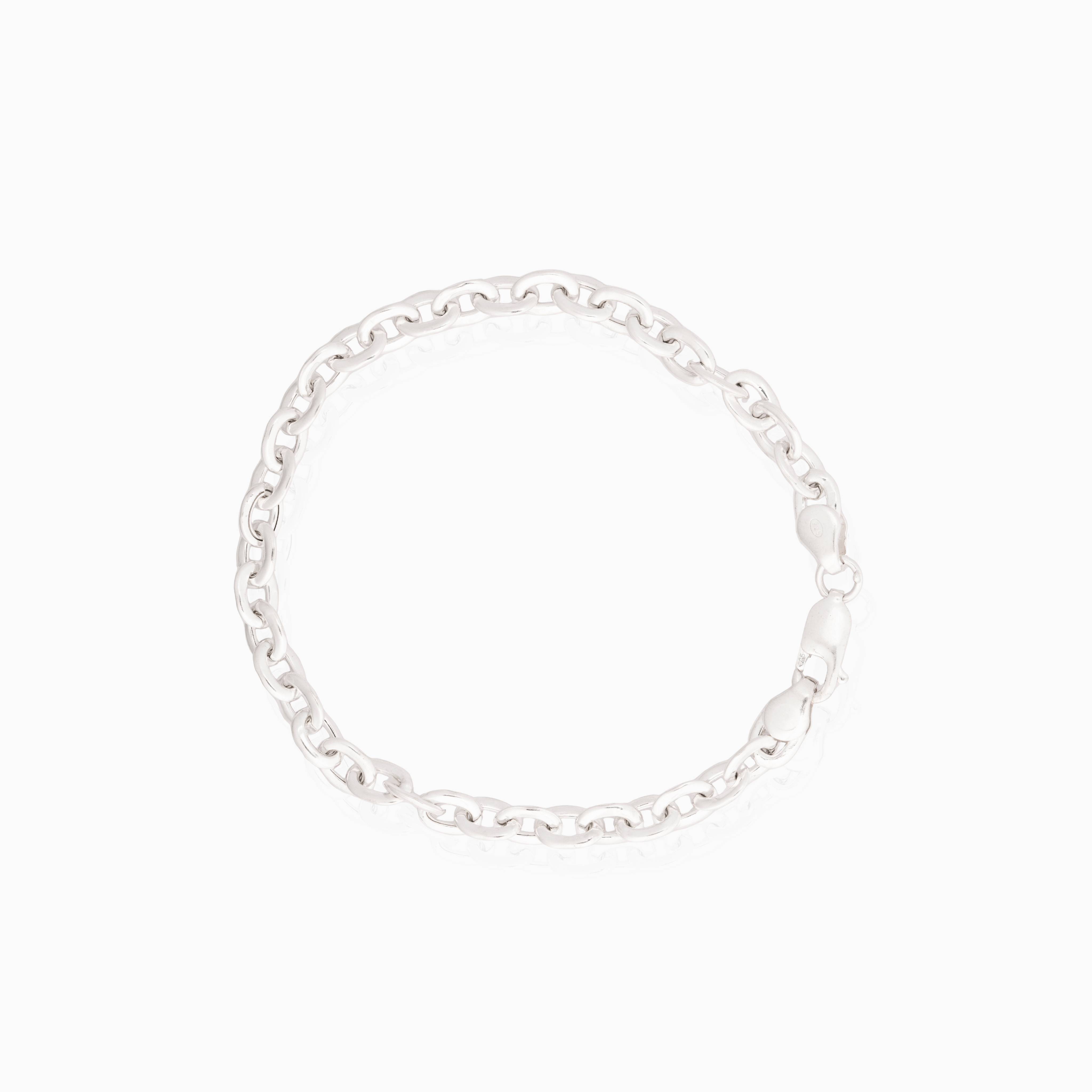 Sterling silver oval link chain bracelet