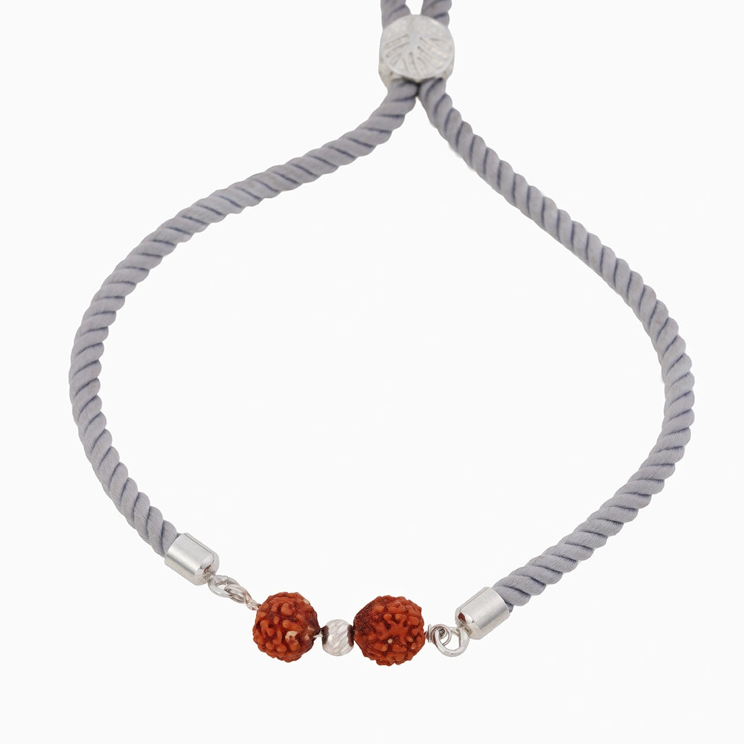Sterling silver rudraksha rakhi Ishna