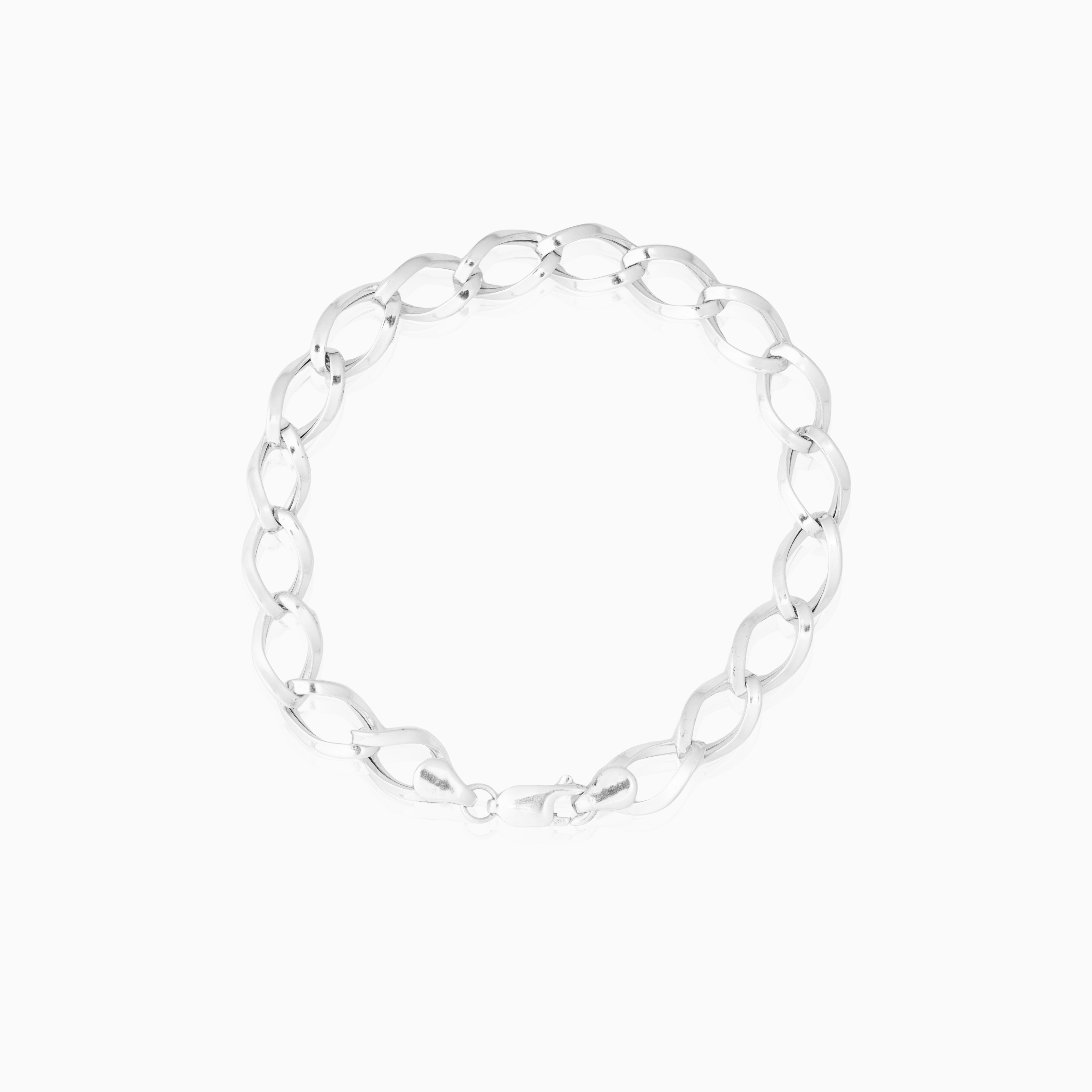 Sterling silver twisted link chain bracelet