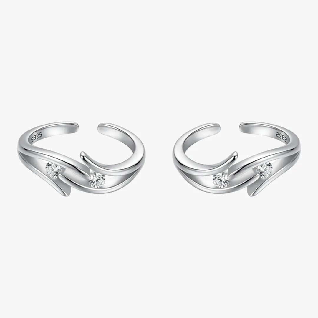 Sterling silver wave design toe ring