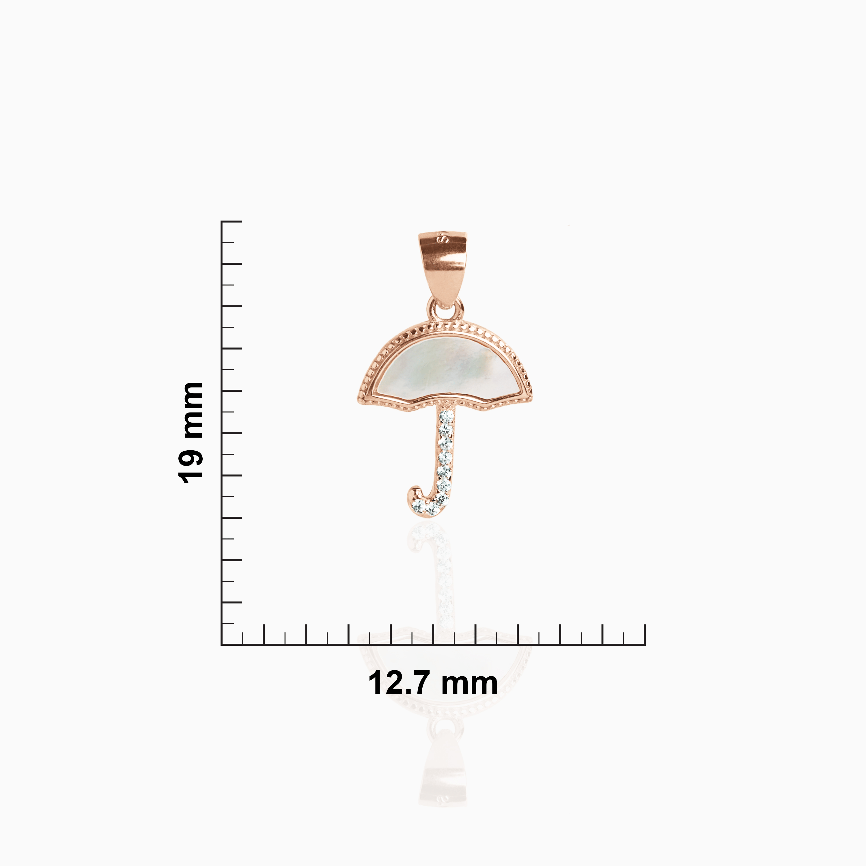 Sterling silver zircon heart necklace charm