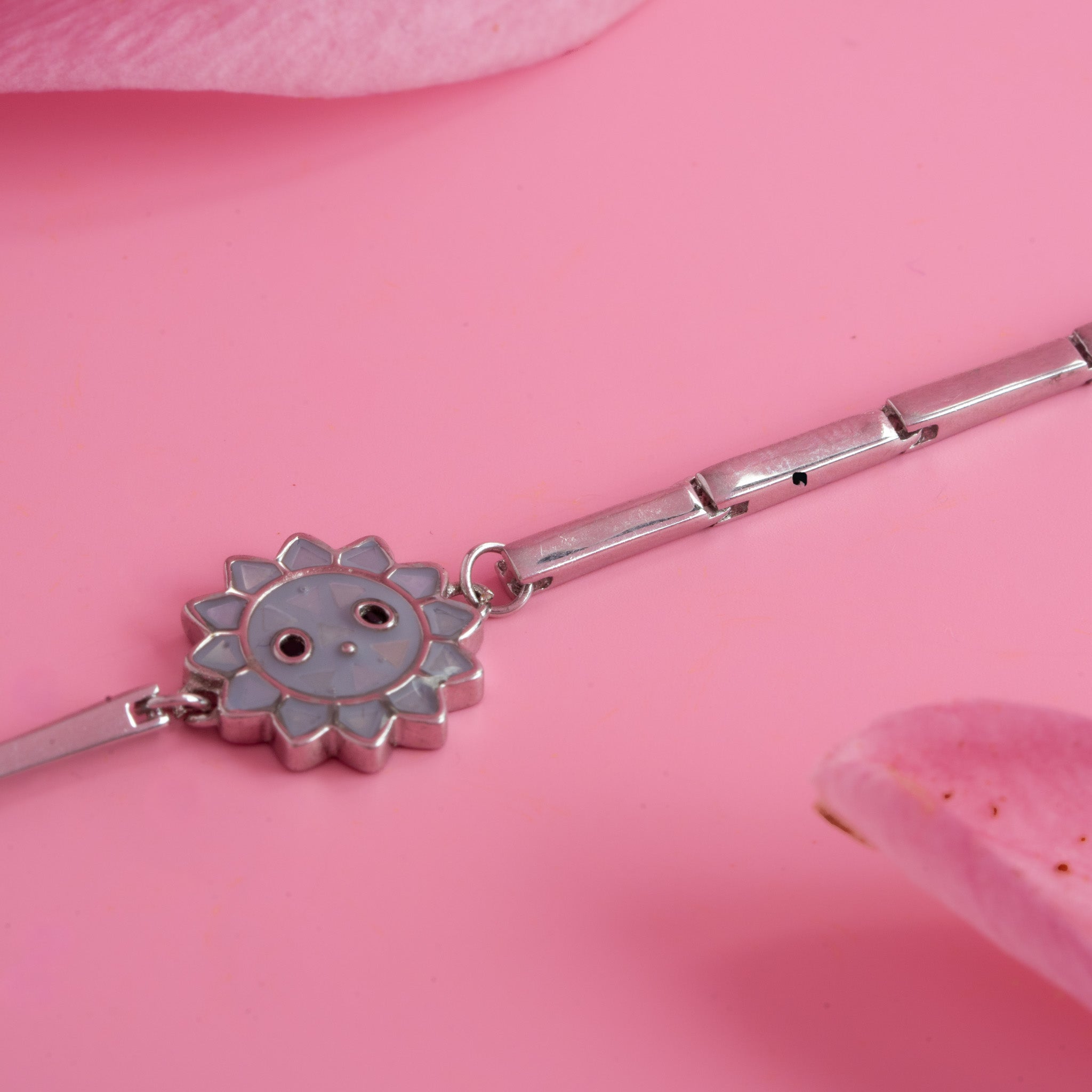 Sunflower design silver bracelet for kids