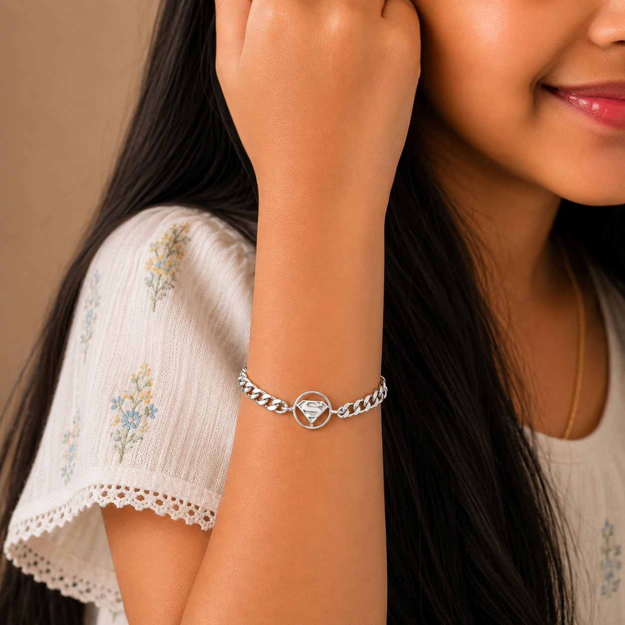 Superman Bracelet in Sterling Silver Ishna