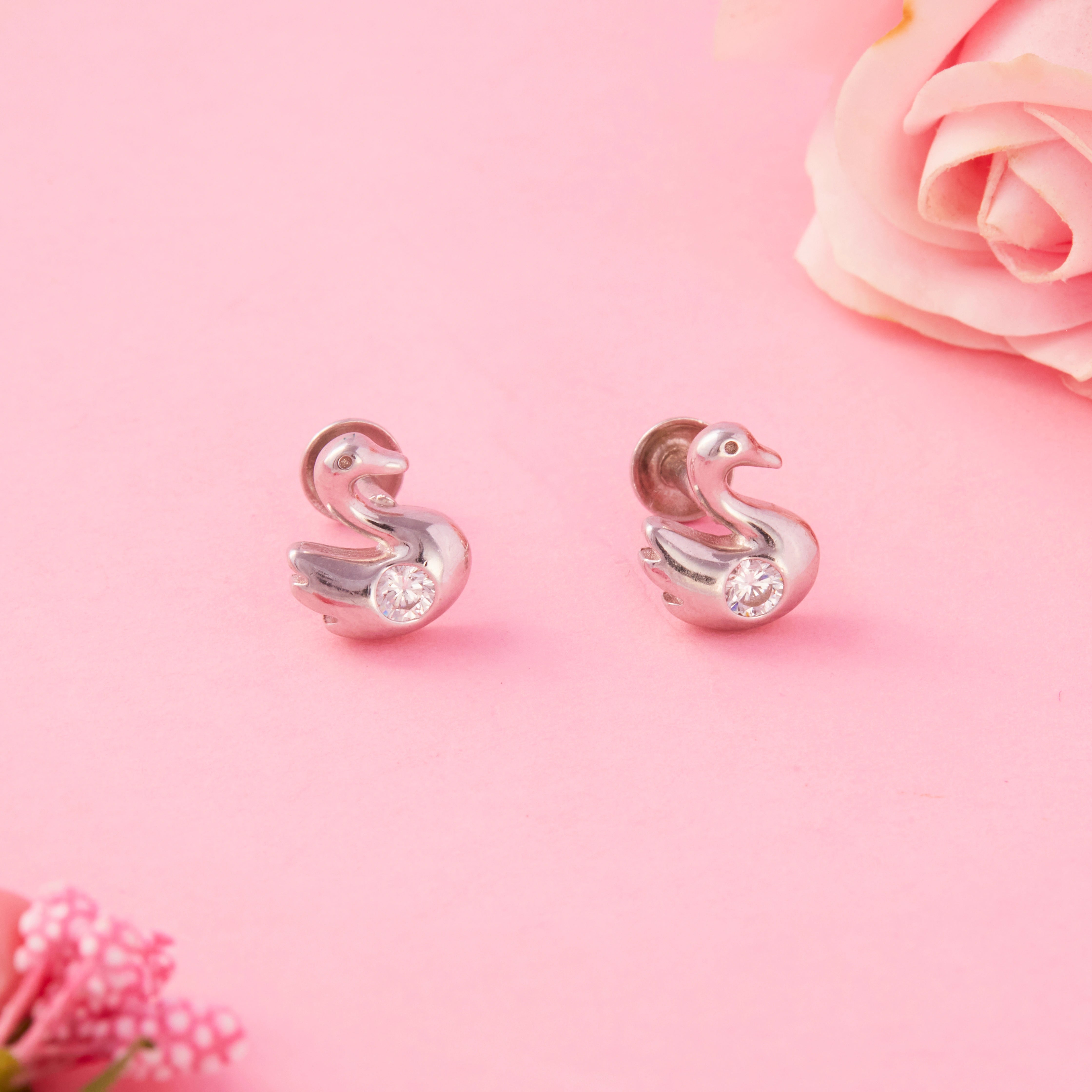 Swan Motif Stud Earrings Ishna