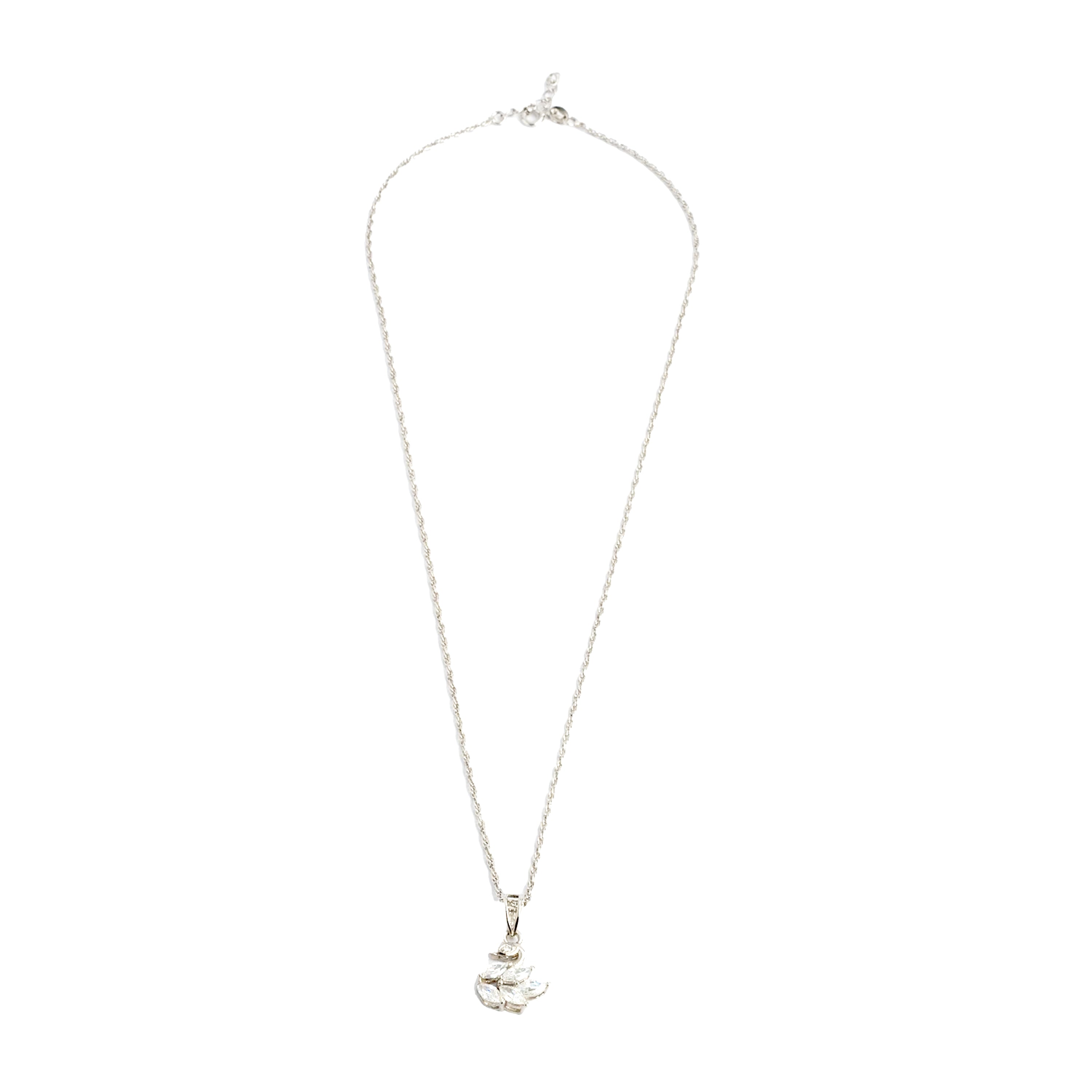 Swan Pendant Chain with Sparkling Stones in 925 Sterling Silver Ishna