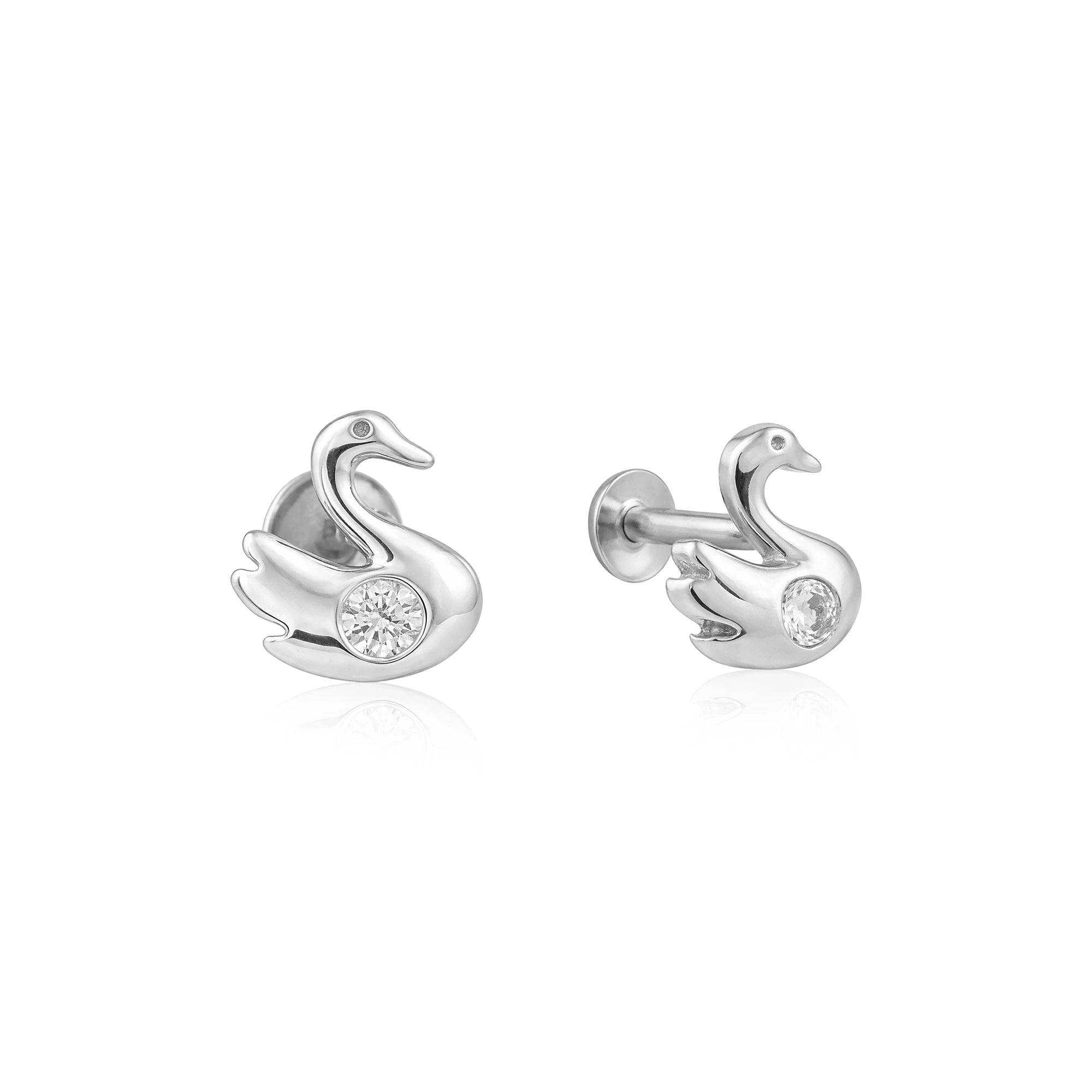 Swan Stud Earrings Ishna