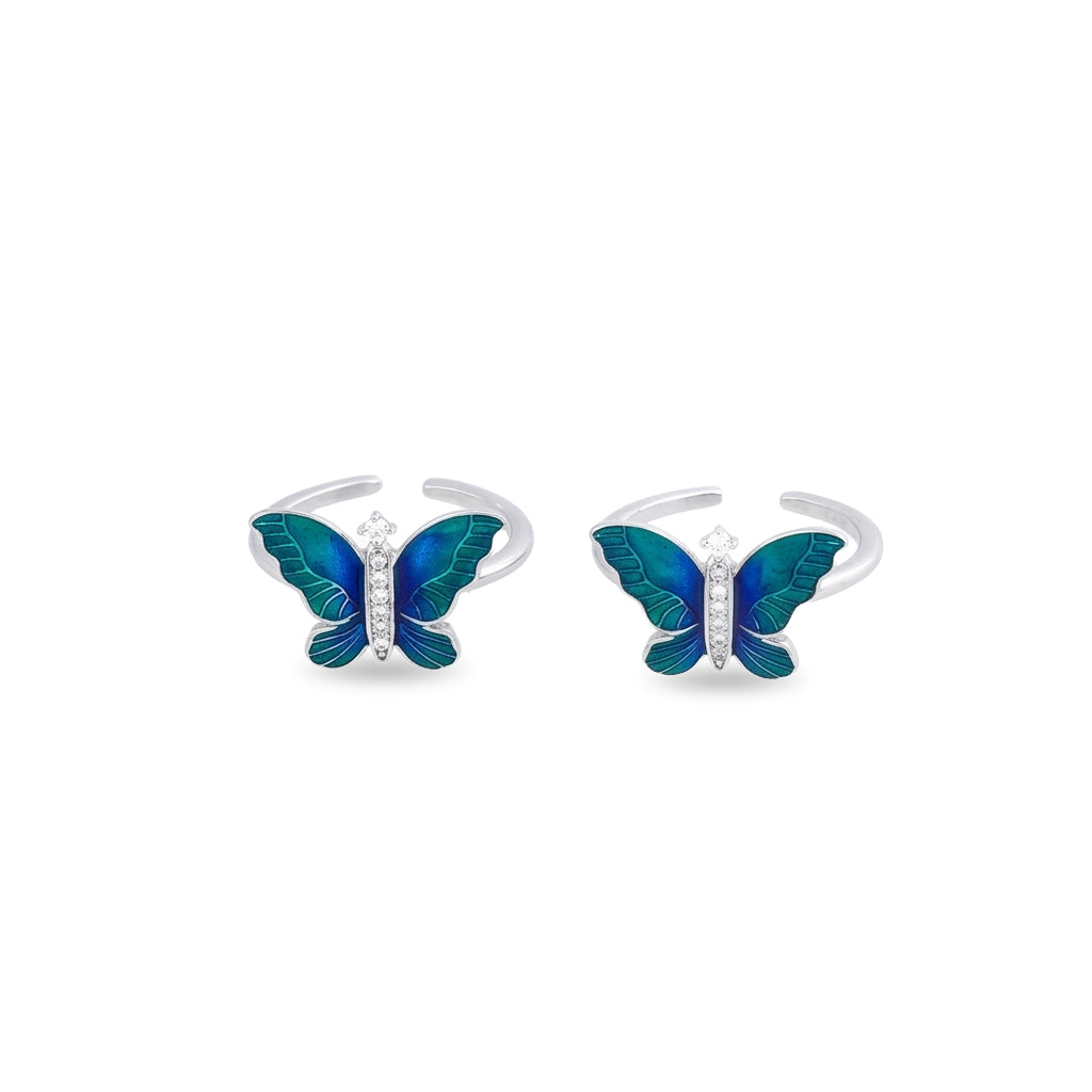 Teal butterfly metti design