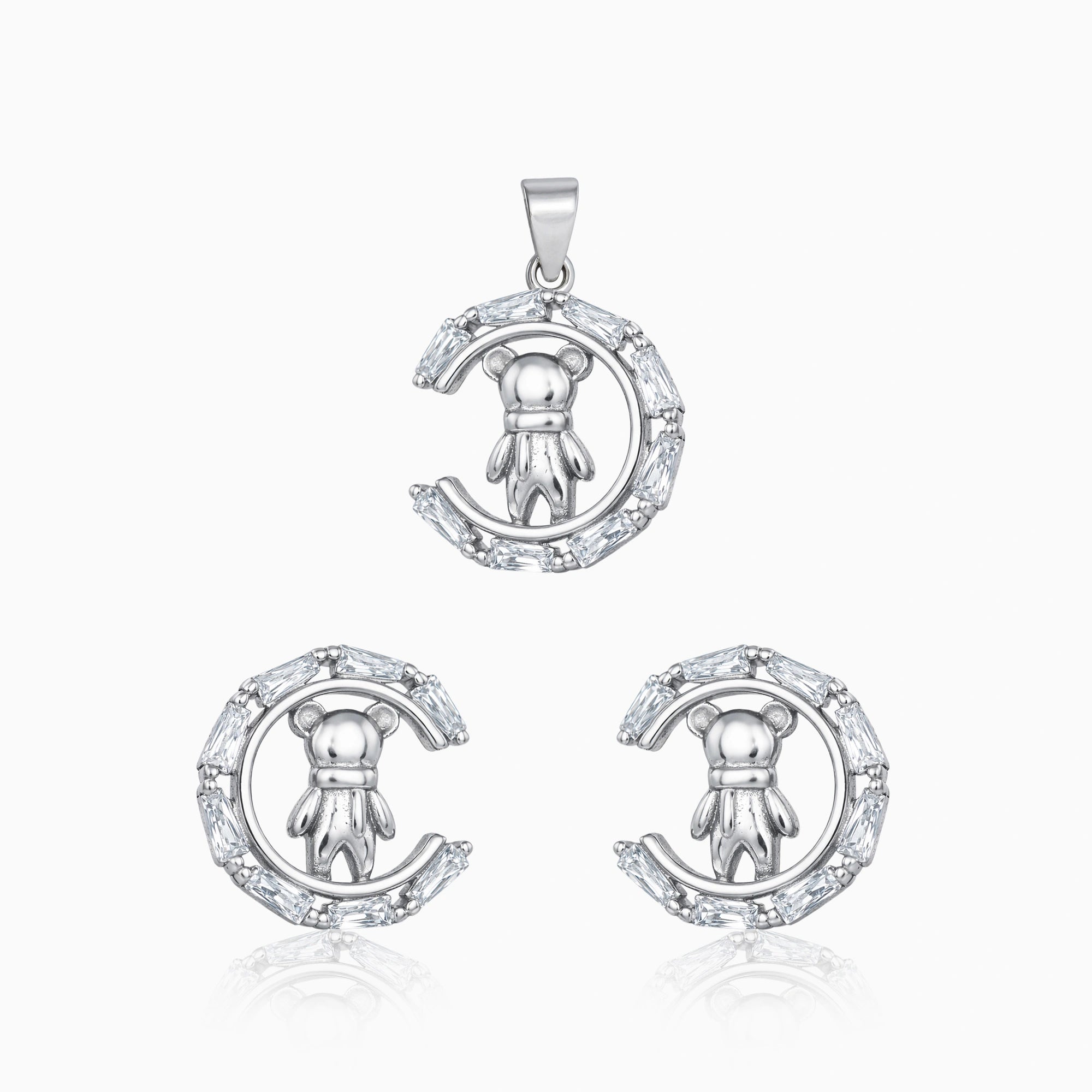 Teddy Bear Pendant & Earrings Ishna