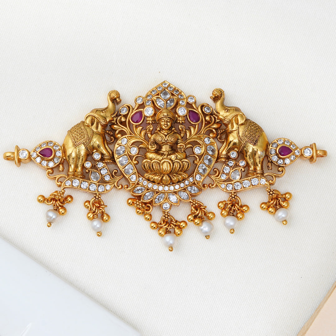 Temple-style ruby stone choker for brides