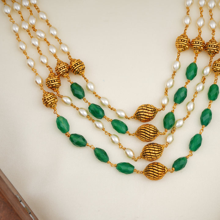 Temple Haram with Green and White Beads