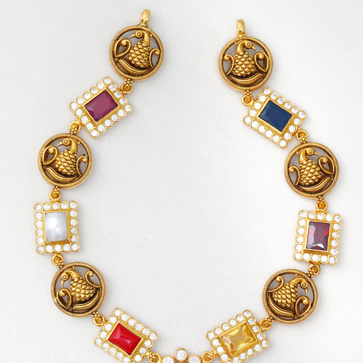 Temple jewellery Navaratnam necklace for women

