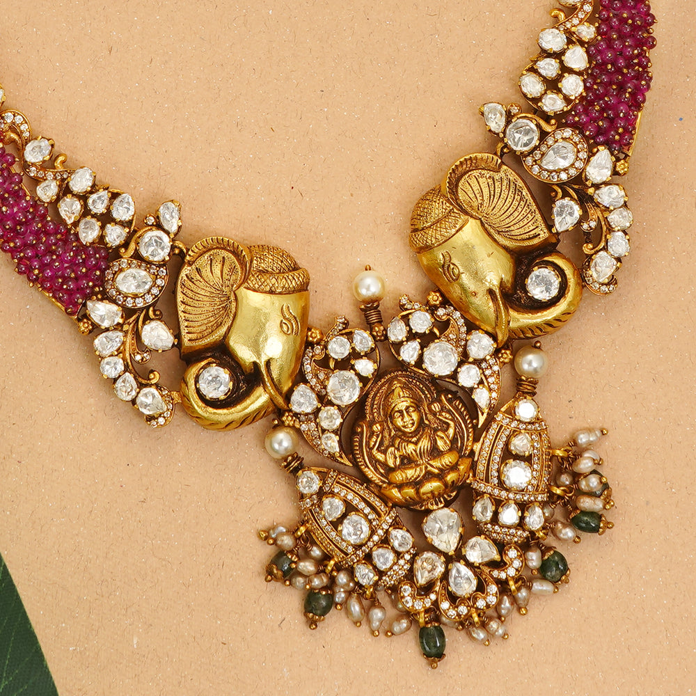 Temple jewellery gold plated haram