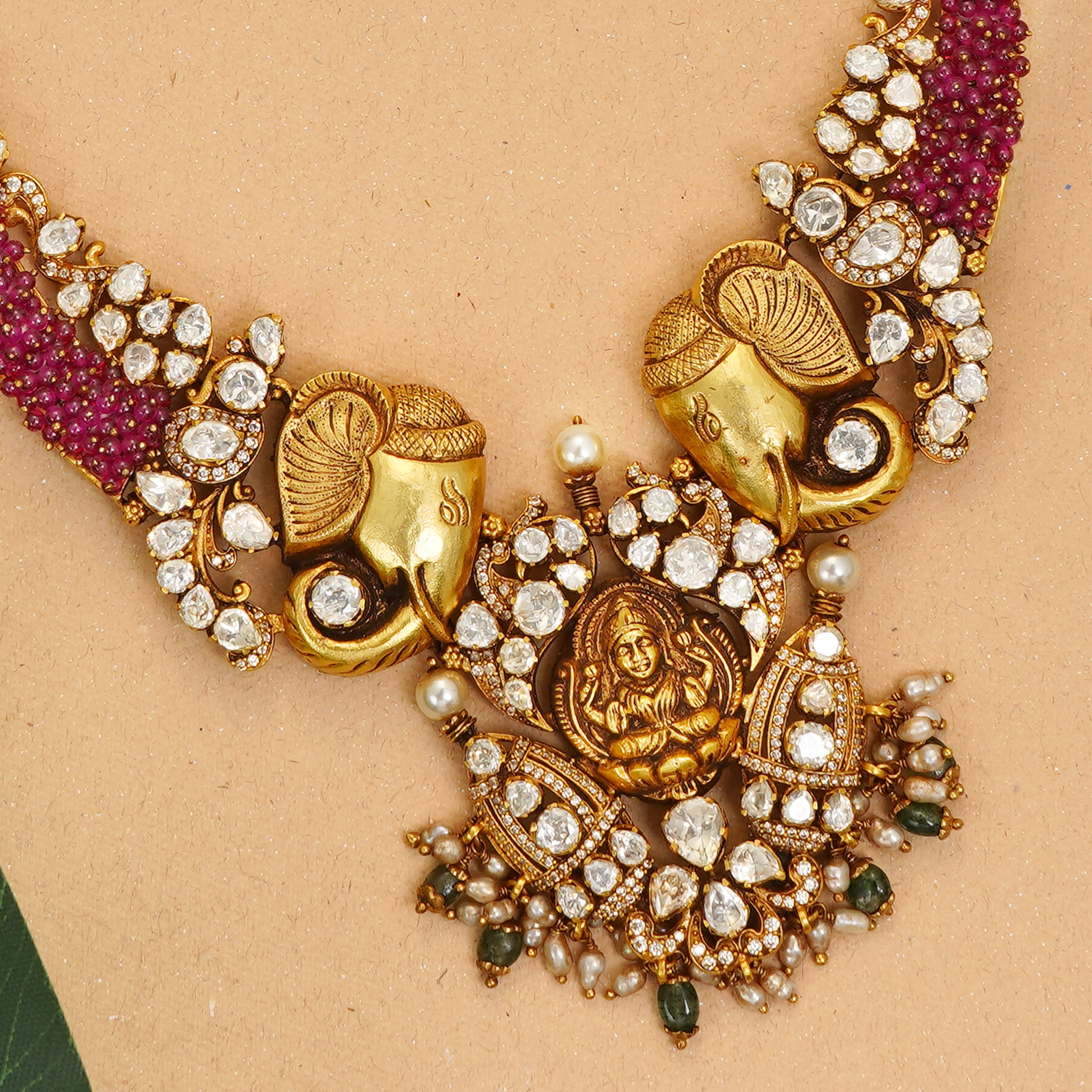 Temple jewellery gold plated haram