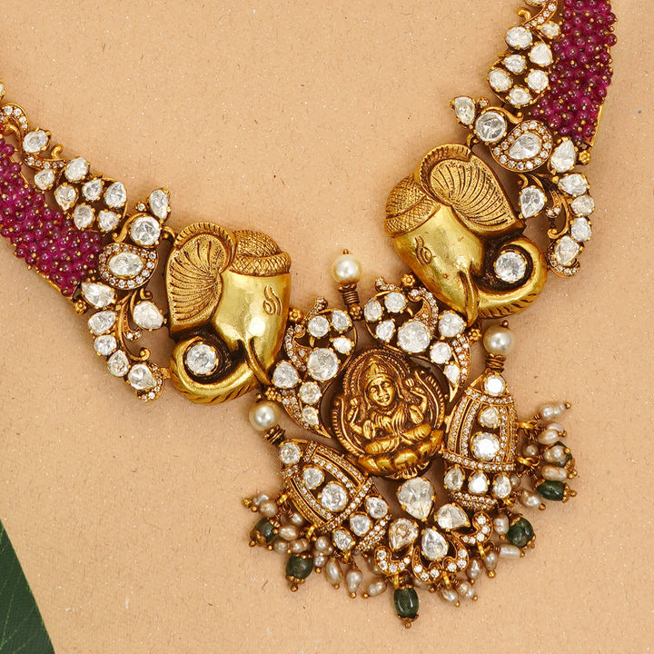 Temple jewellery gold plated haram